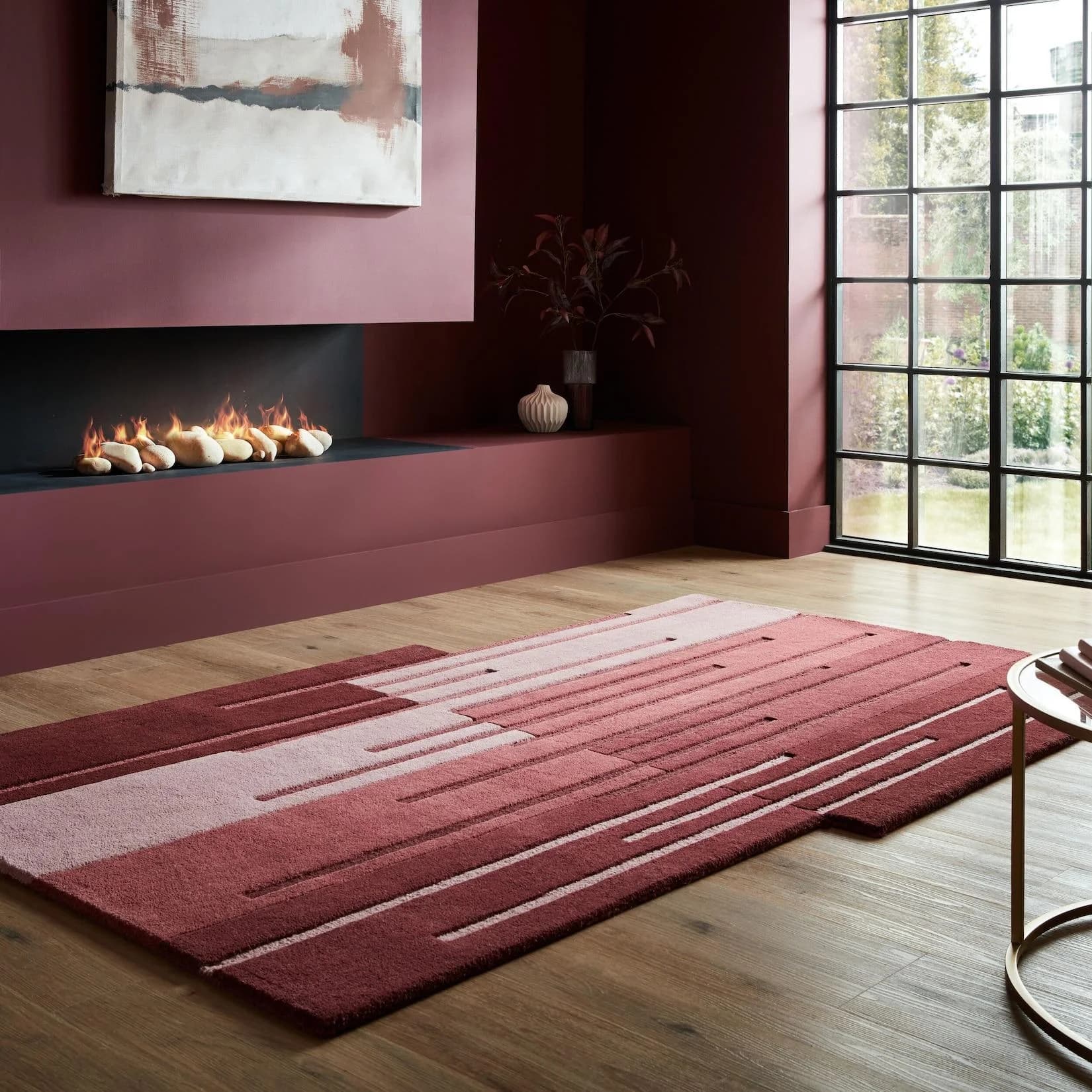 Kadima Design Kurzflor-Teppich HALLEIN Rot Ombre