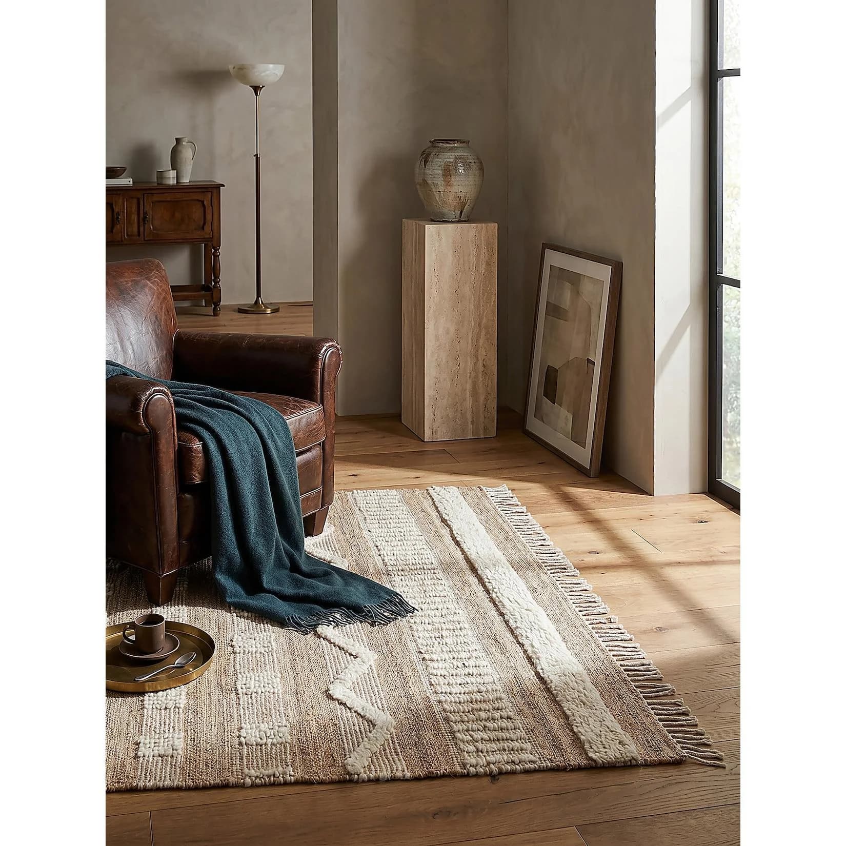 Kadima Design Teppich WHARFE Boho Jute 120x170 cm Natur-Weiß
