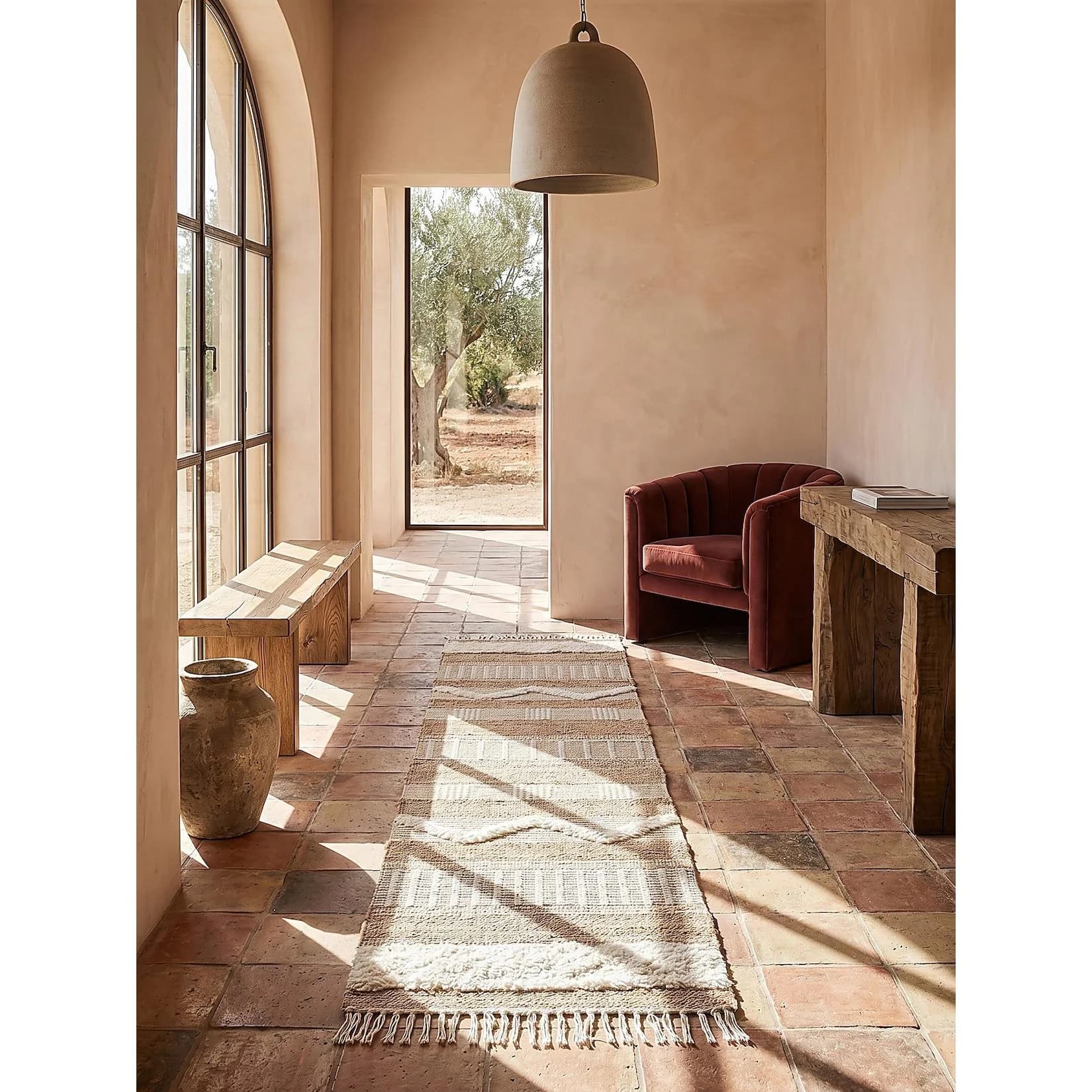 Kadima Design Teppich-Läufer WHARFE Boho Jute Natur-Weiß 60x230 cm