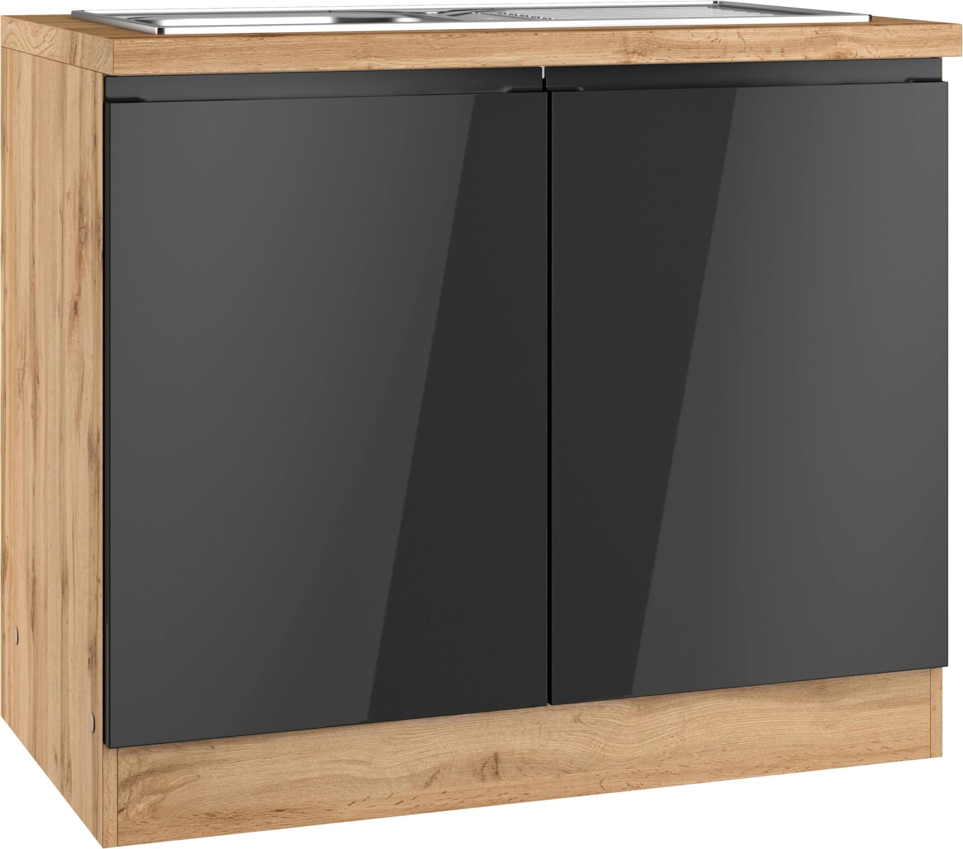 Spülenschrank KS-Virginia mit Einbauspüle und Soft-Close