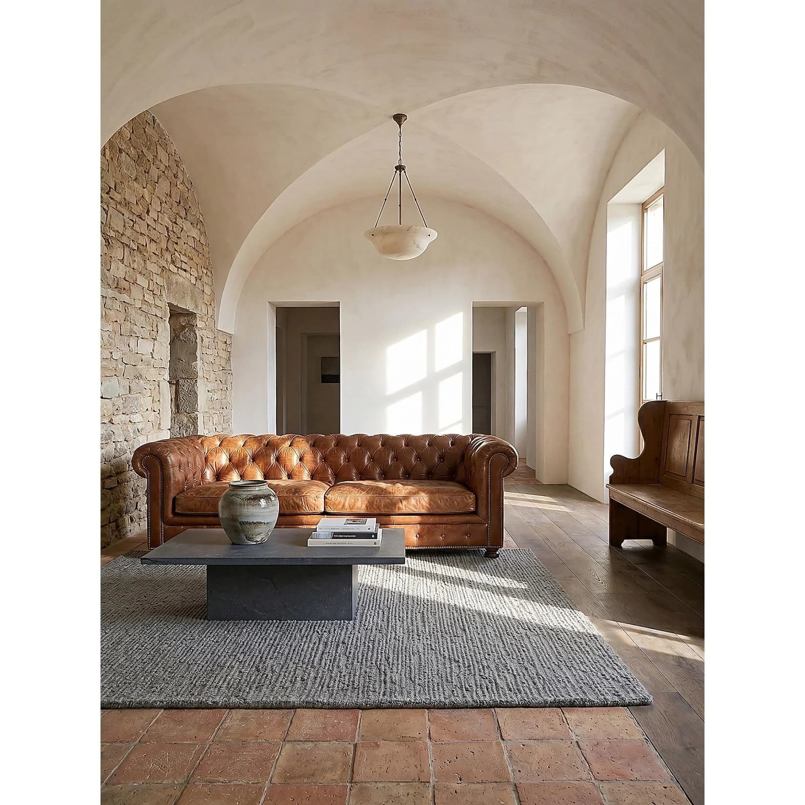 Kadima Design Designerteppich ALNE Bouclé Uni Grau Wolle