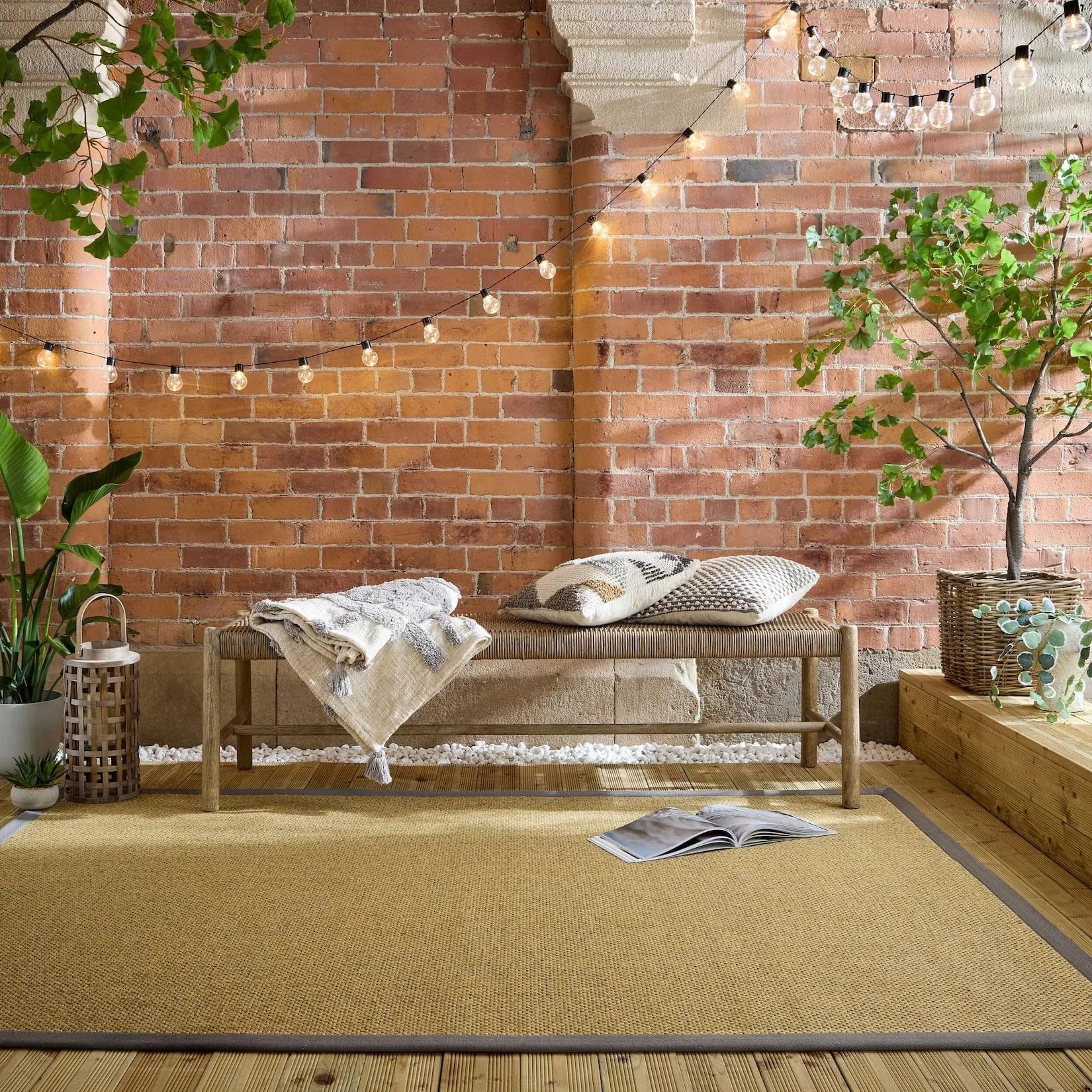 KADIMA DESIGN Outdoor-Teppich KEER Natur-Grau Sisal-Optik