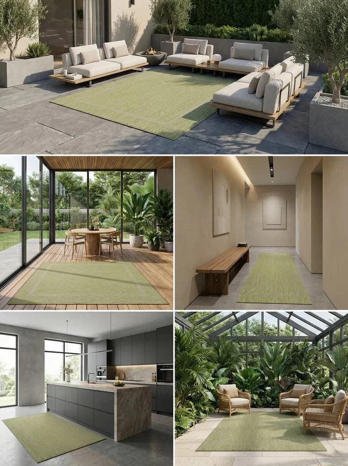 KADIMA DESIGN Outdoorteppich ALSTER Grün UV-beständig