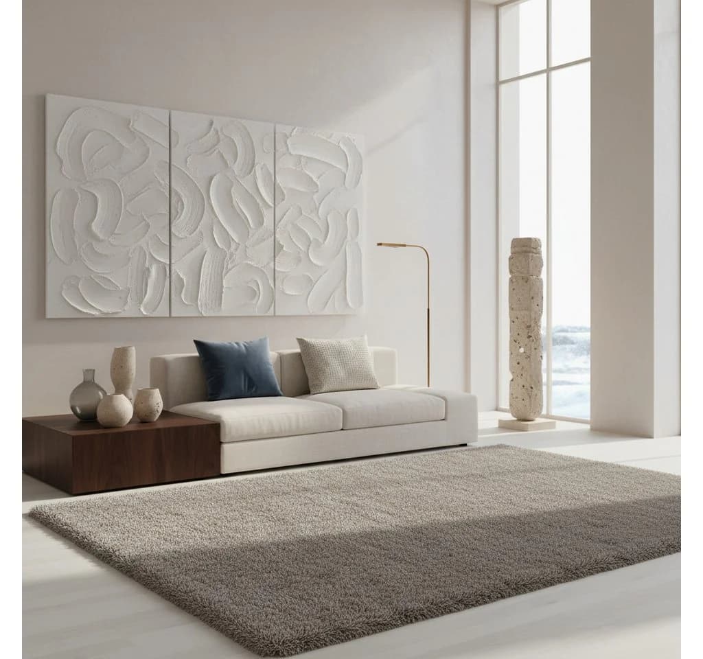 KADIMA DESIGN SALZACH Shaggy Teppich Beige 60x110 cm