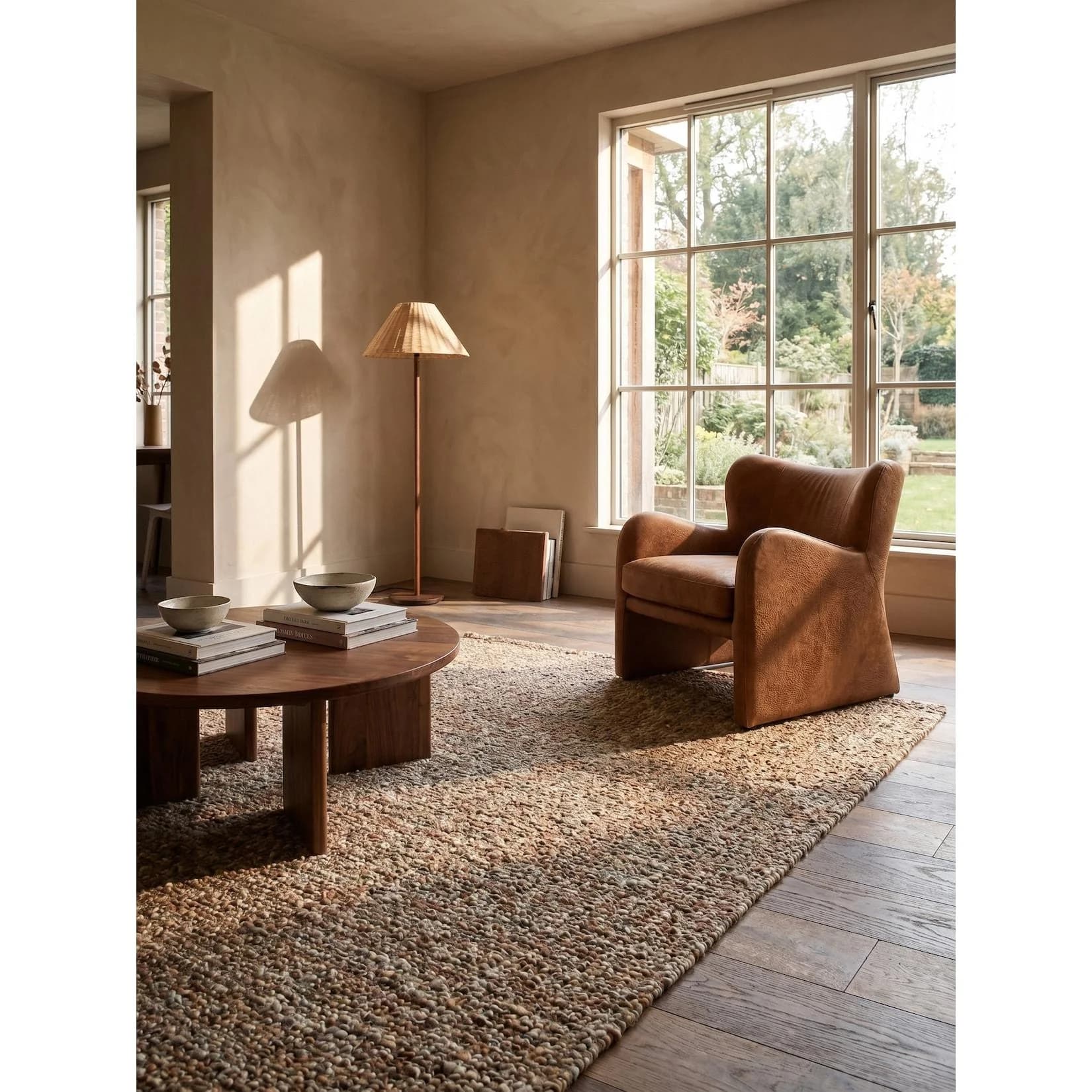 Kadima Design Teppich OTLEY Terrakotta Wolle Flachgewebe