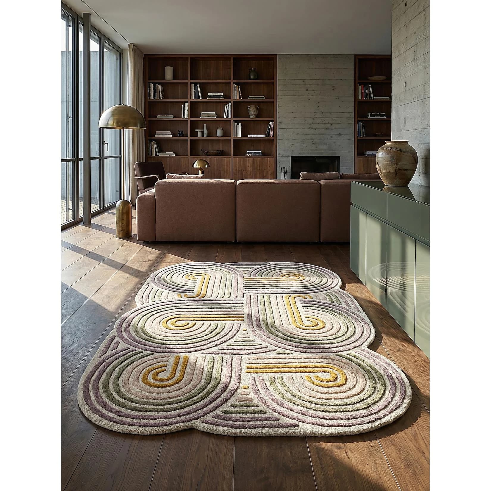 Kadima Design Designerteppich SOAR Retro Spiral Grün 200x300 cm
