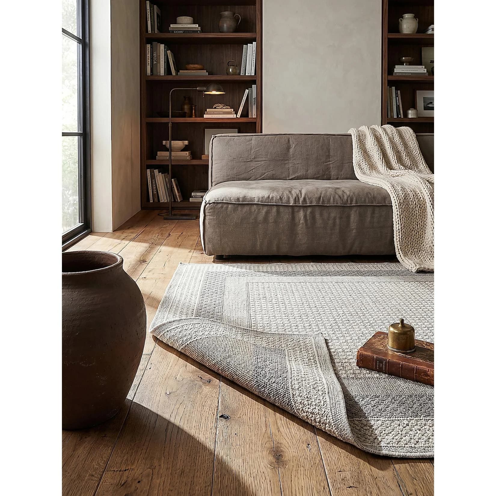 Kadima Design Kurzflorteppich NORA Bordüre Grau