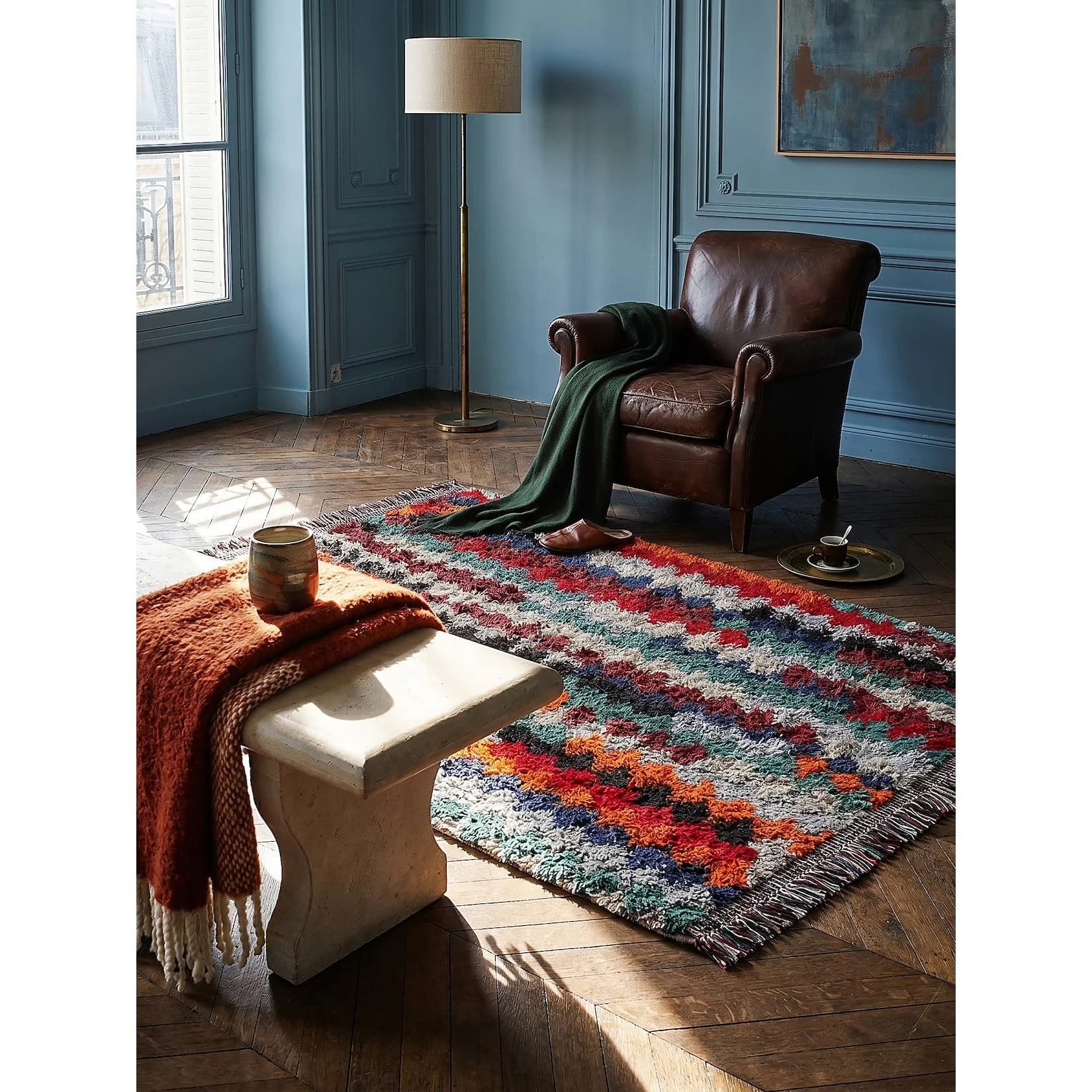 Kadima Design Shaggy Teppich Berber Diagonal Multi Polyester 200x300