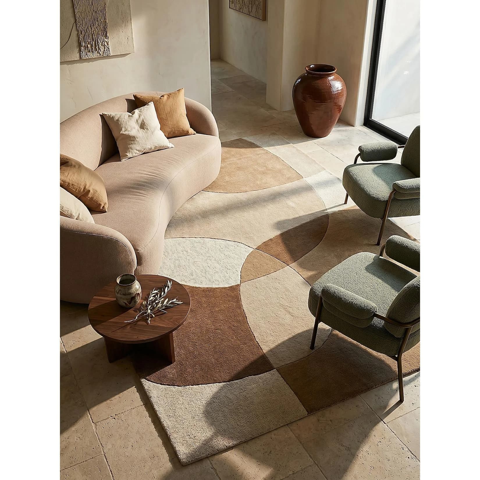 Kadima Design Designerteppich AIRE Kurzflor Wolle 160x230 cm Natur
