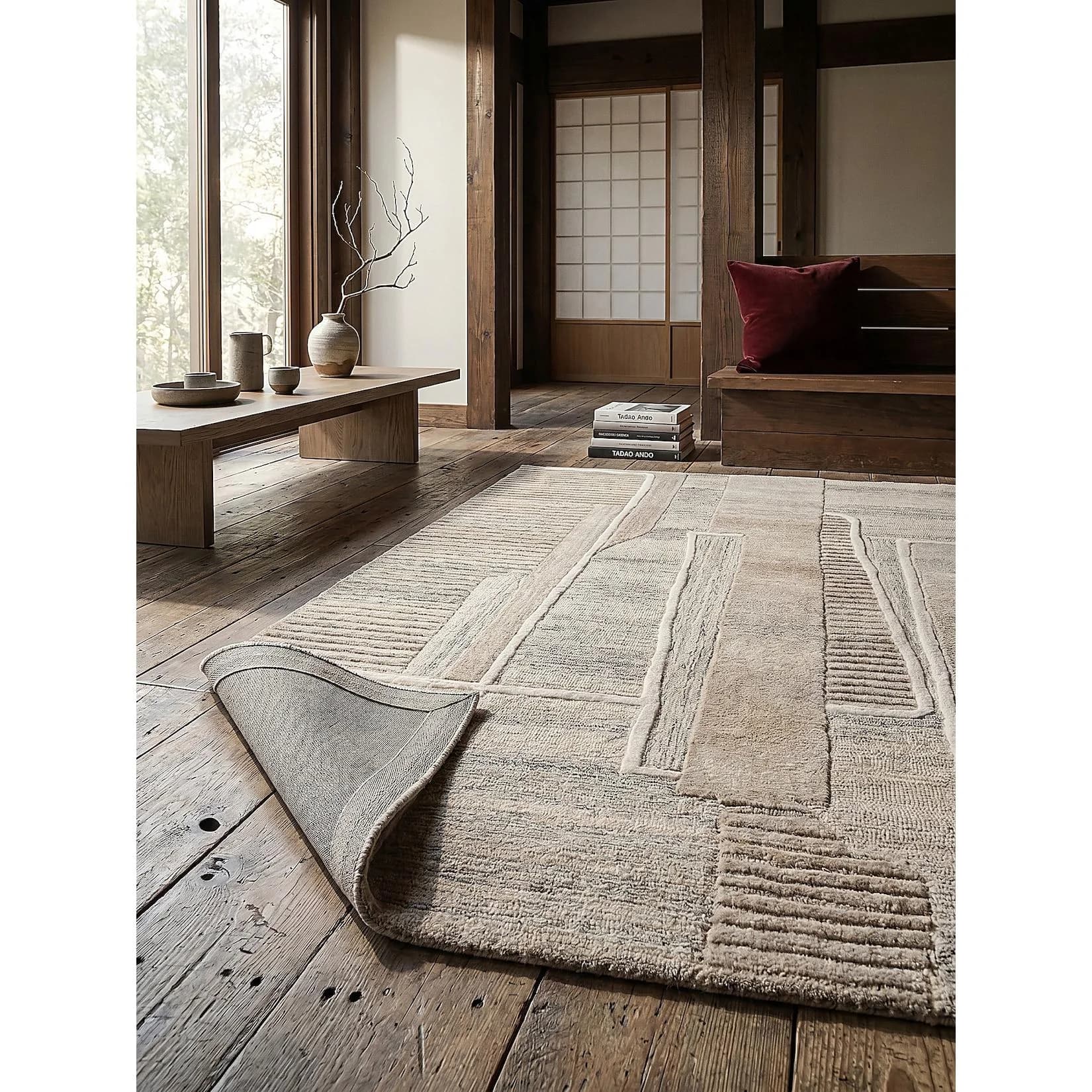 Kadima Design Designerteppich EDALE Reliefstruktur Wolle 200x300 cm Natur