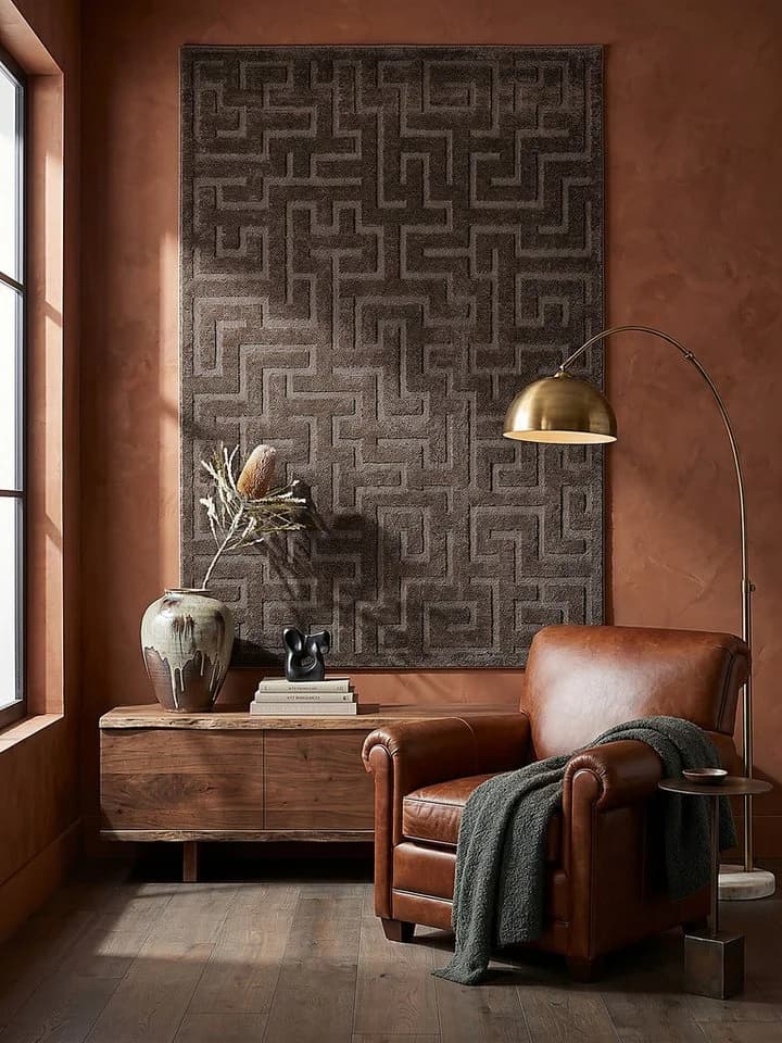 KADIMA DESIGN Teppich MUOTA Braun Geometrisch