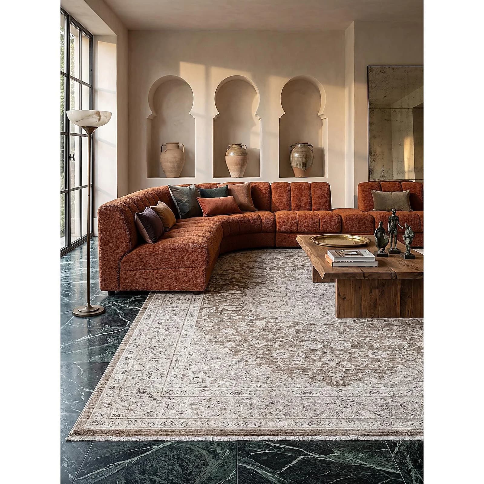 KADIMA DESIGN Teppich Kurzflor Braun 200x290 cm SCRIVIA