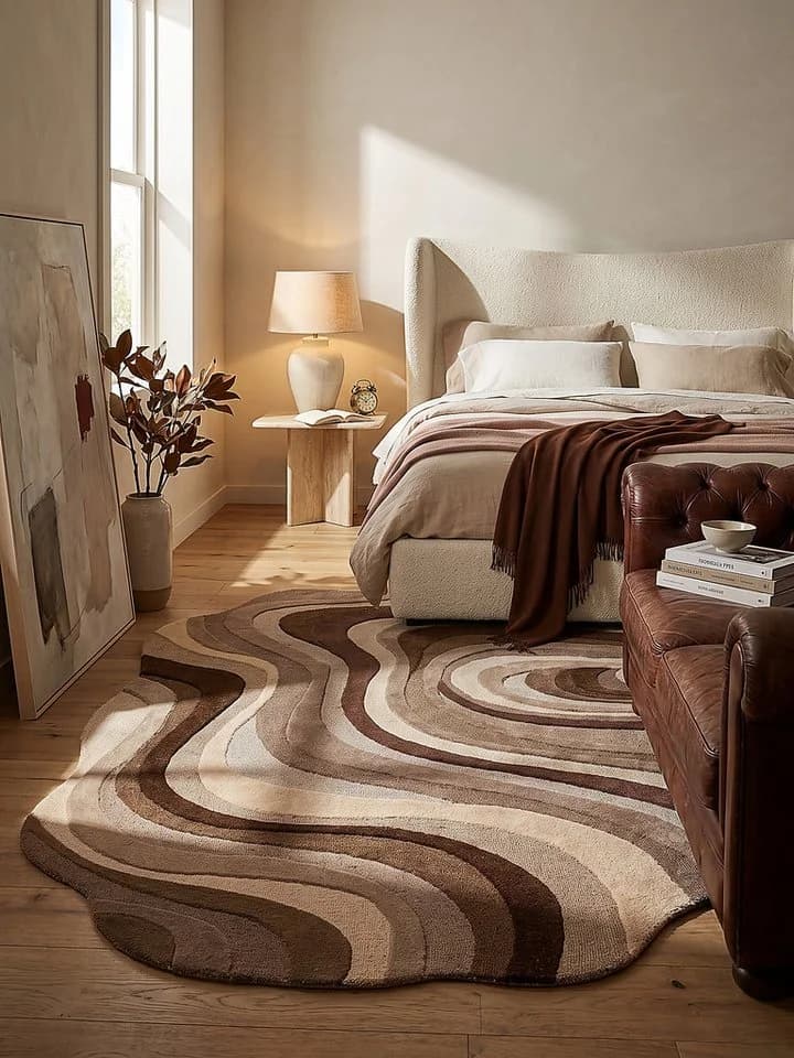 KADIMA DESIGN Wollteppich EFFRA Oval Natur 140x200 cm