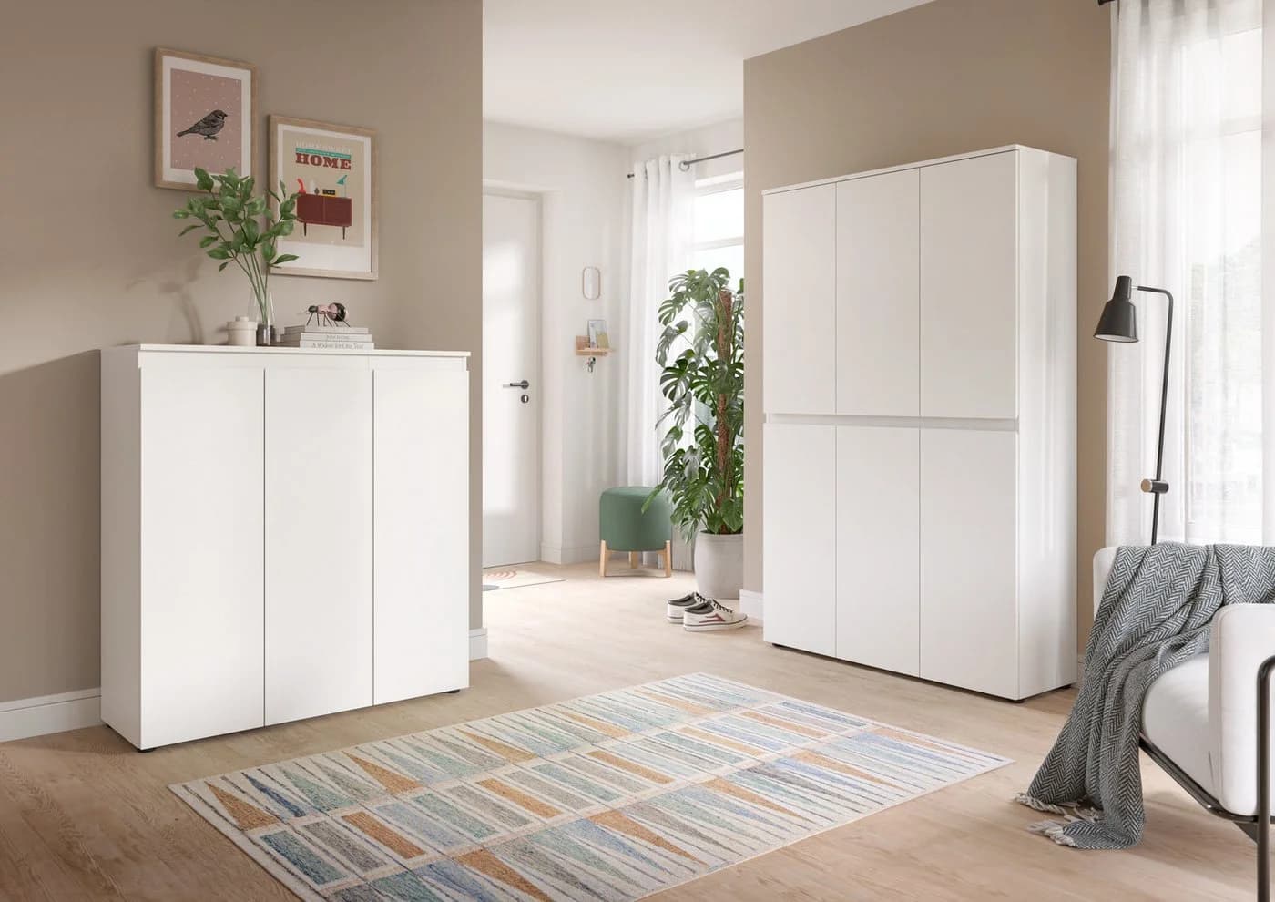 furnling Mehrzweckschrank-Set Sarca Weiß 28 Fächer