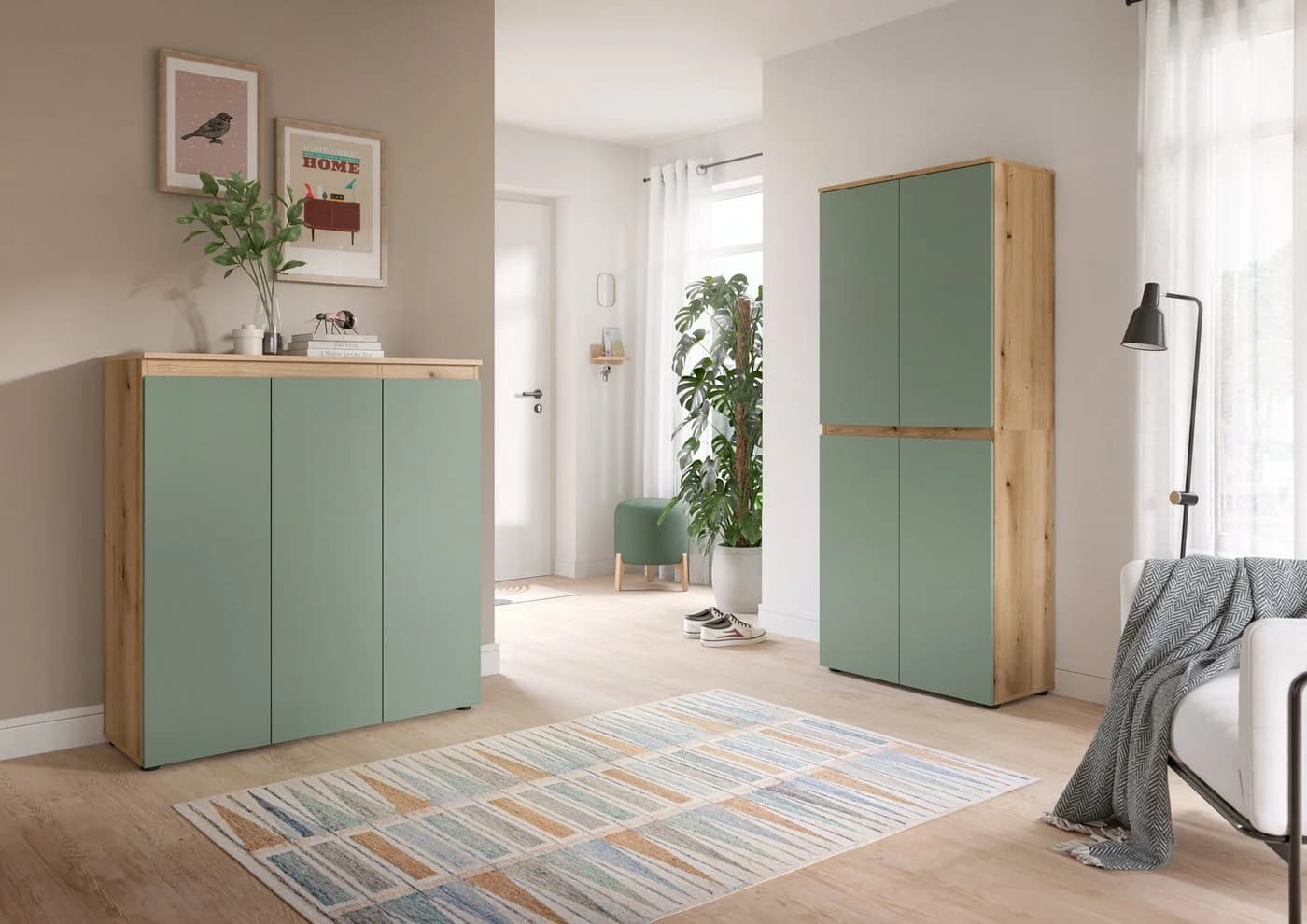 furnling Mehrzweckschrank-Set Sarca 2-tlg. Kommode & Schrank Grün