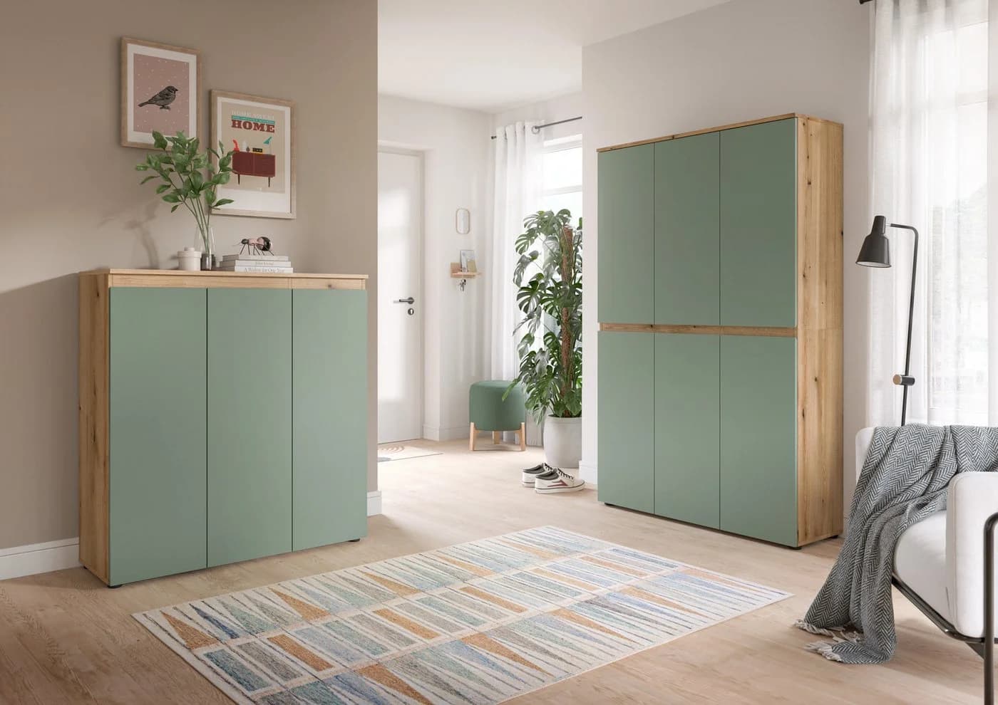 furnling Mehrzweckschrank-Set Sarca 2-tlg. Kommode & Schrank Grün