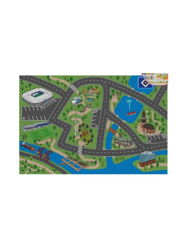VertriebsArena GmbH Kinderteppich HSV Spielteppich Blau