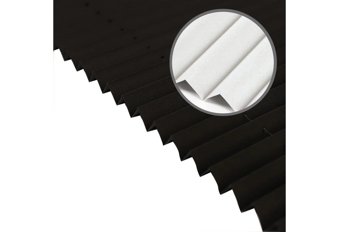 Deco-Raum Plissee Thermo Basic Schwarz Abdunkelnd Klemmfix