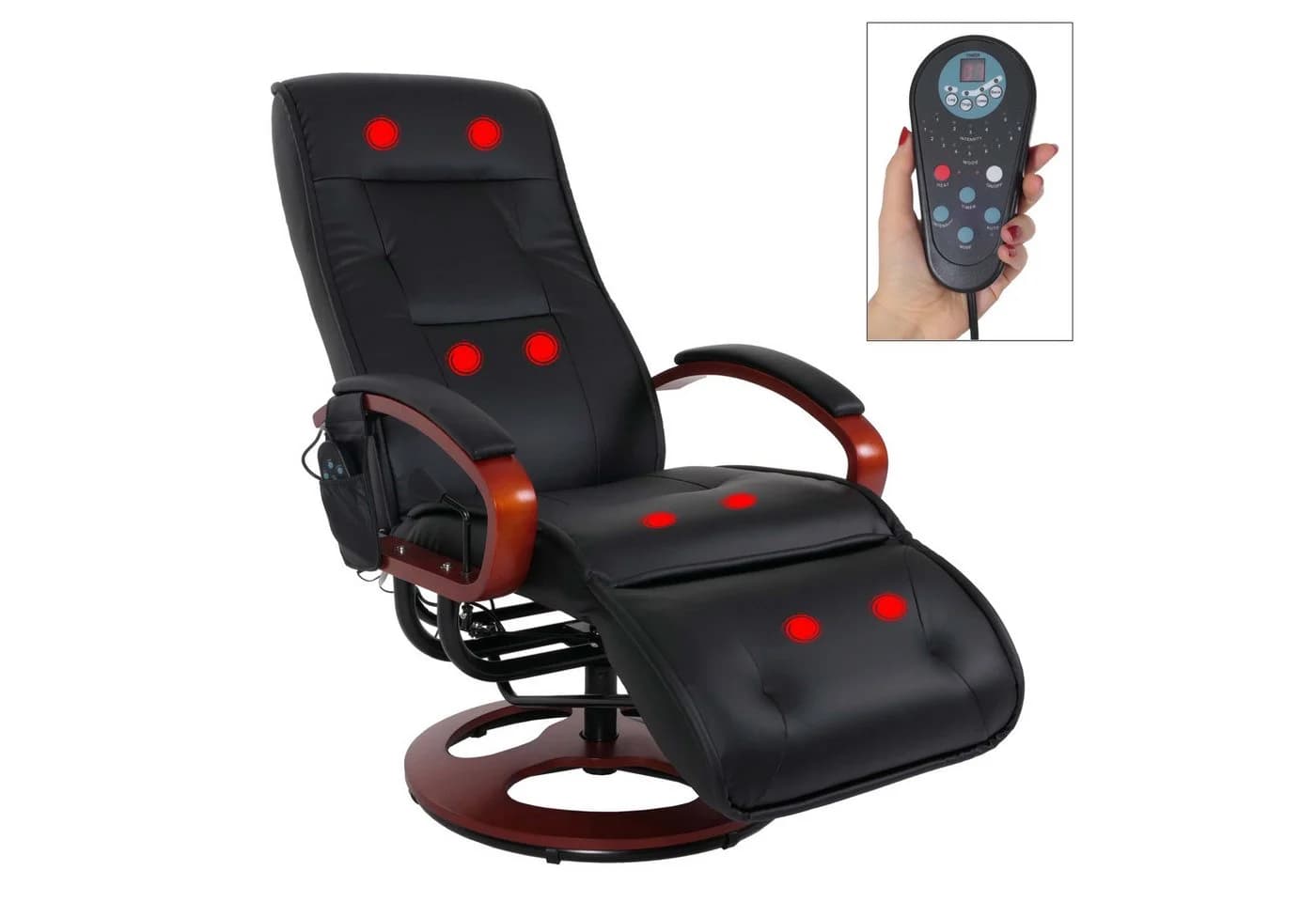 PROREGAL® Massagesessel Relaxliege Athene 8-Punkt-Massage Schwarz