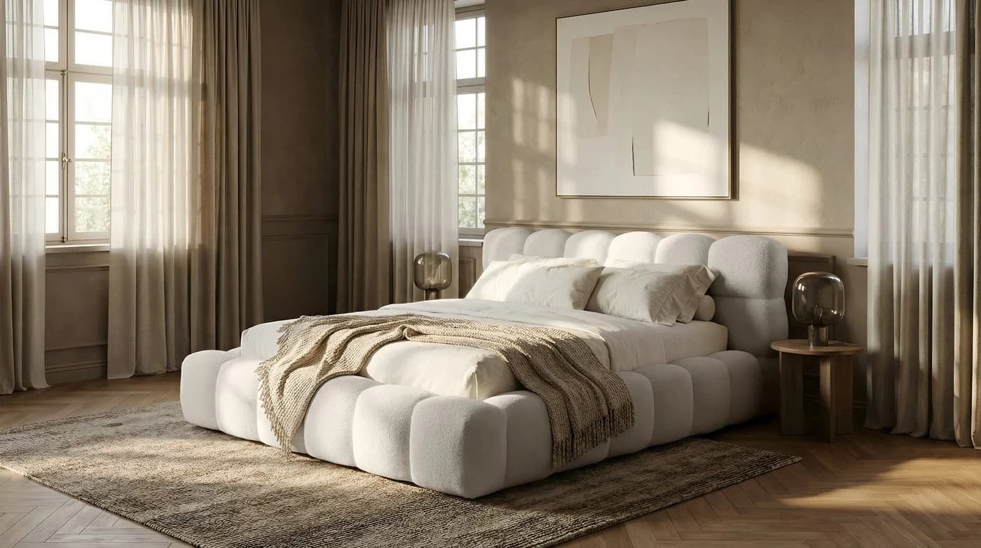 thematys Polsterbett mit Bettkasten Cord-Stoff
