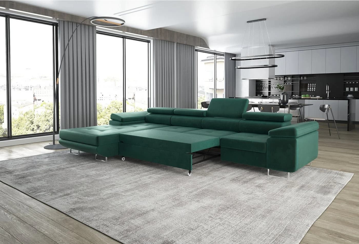 thematys Ecksofa ALVARO MAXI mit Schlaffunktion & Bettkasten