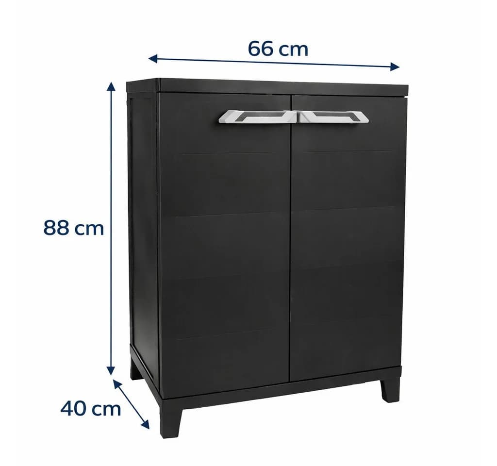 ONDIS24 Beistellschrank Kunststoffschrank Prime 88x66x40 cm Schwarz