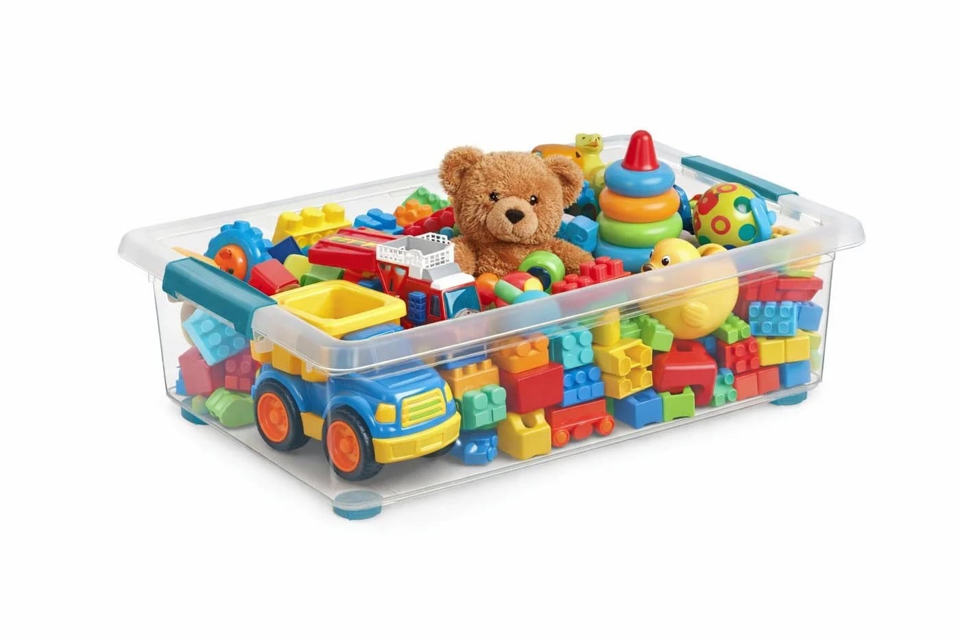 ONDIS24 Allzweckkiste Katla 28l Aufbewahrungsbox transparent mit Rollen