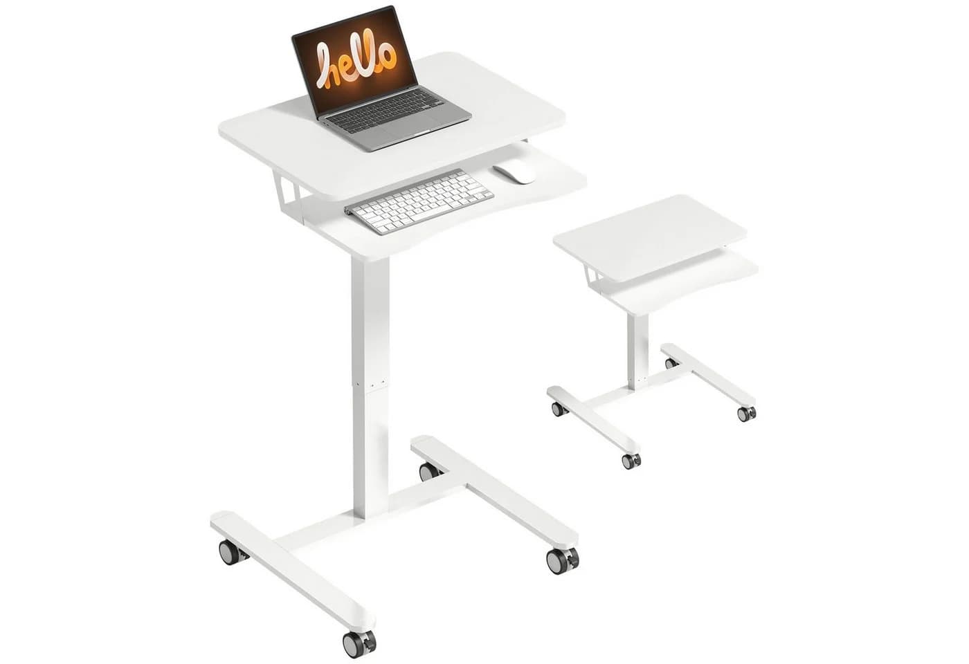 HOMCOM Schreibtisch Höhenverstellbar Computertisch mit Rollen