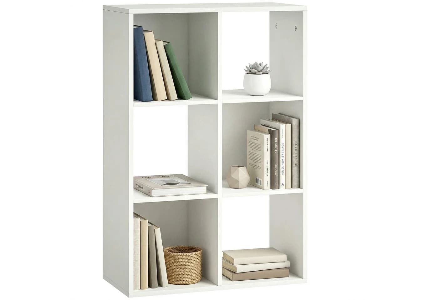 HOMCOM Bücherregal Weiß mit Kippschutz und 6 Würfeln