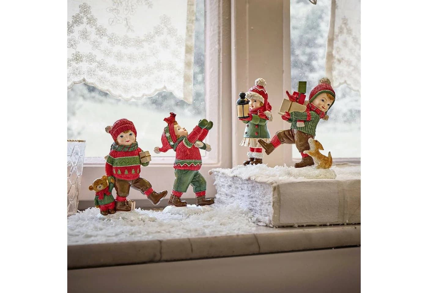 Mirabeau Weihnachtsfigur Deko-Kind 4er Set Irenja bunt