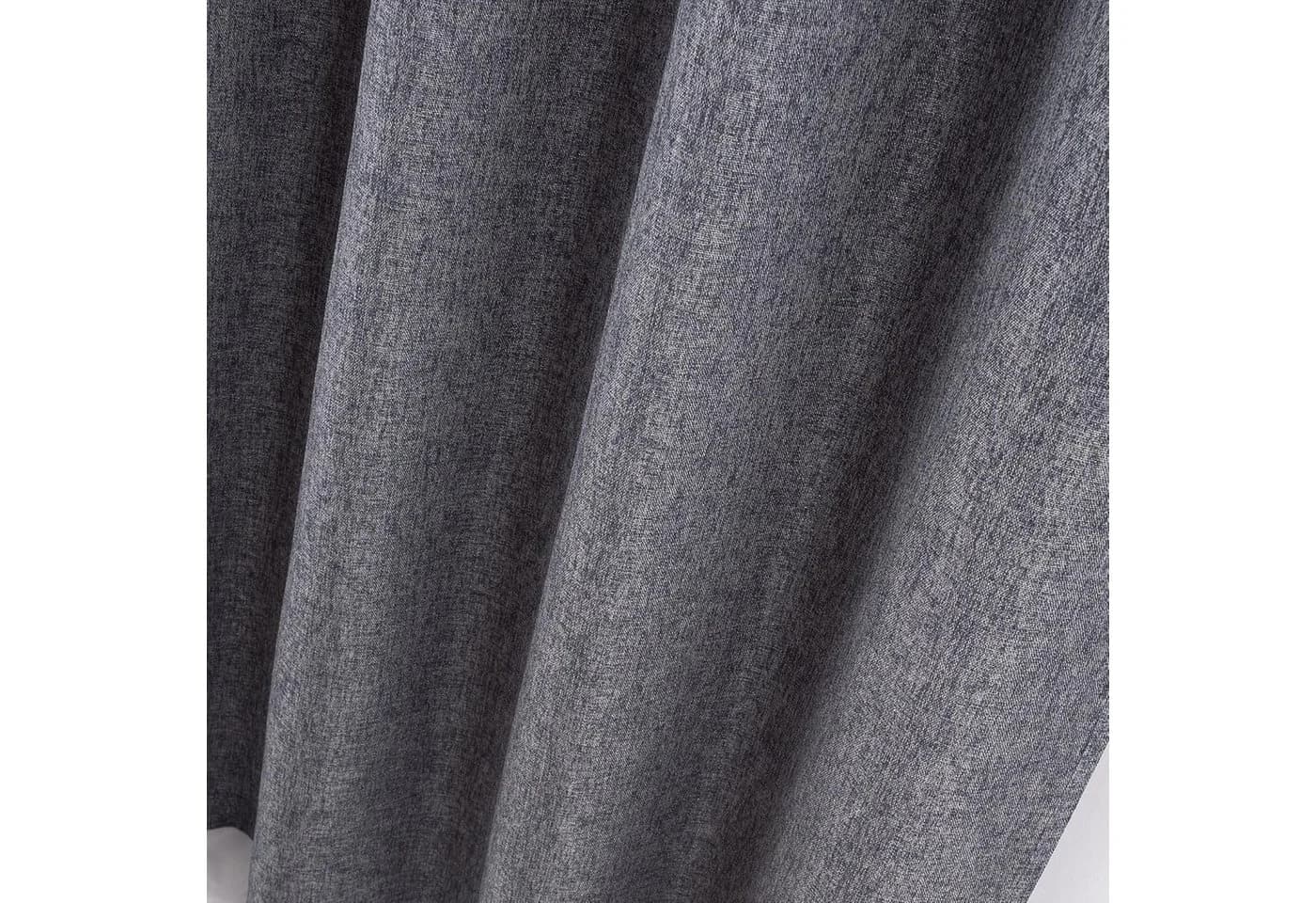 Stoffschmiede Gardine 140x245cm Grau Ösen Blickdicht Abdunkelnd