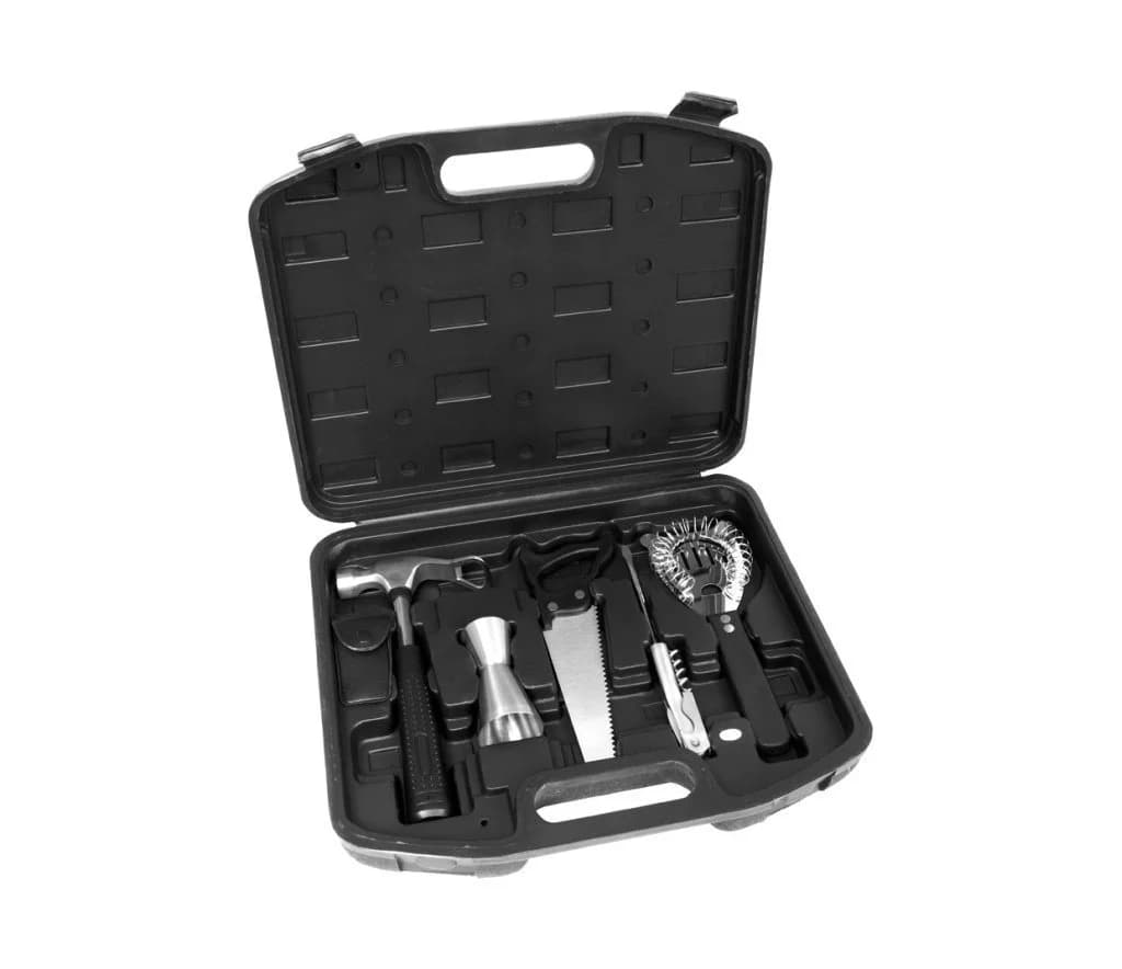 9-teiliges Bar-Set Werkzeugkoffer Edelstahl