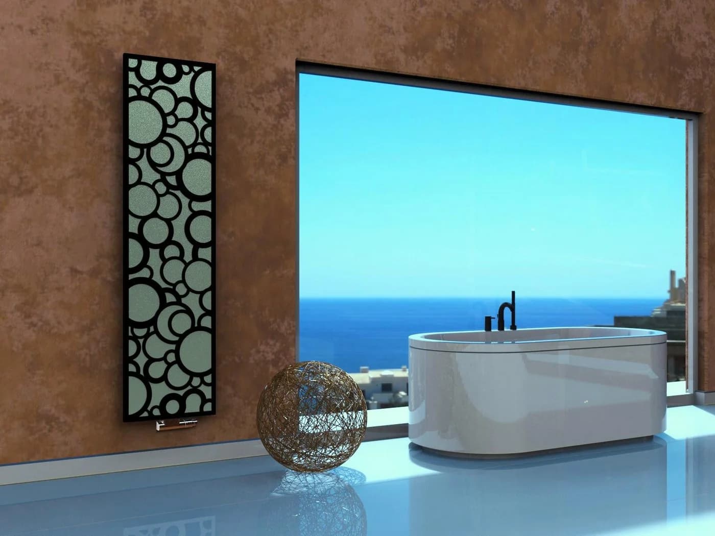 Szagato Badheizkörper Design Kreta 3 180x47cm Anthrazit/Schwarz
