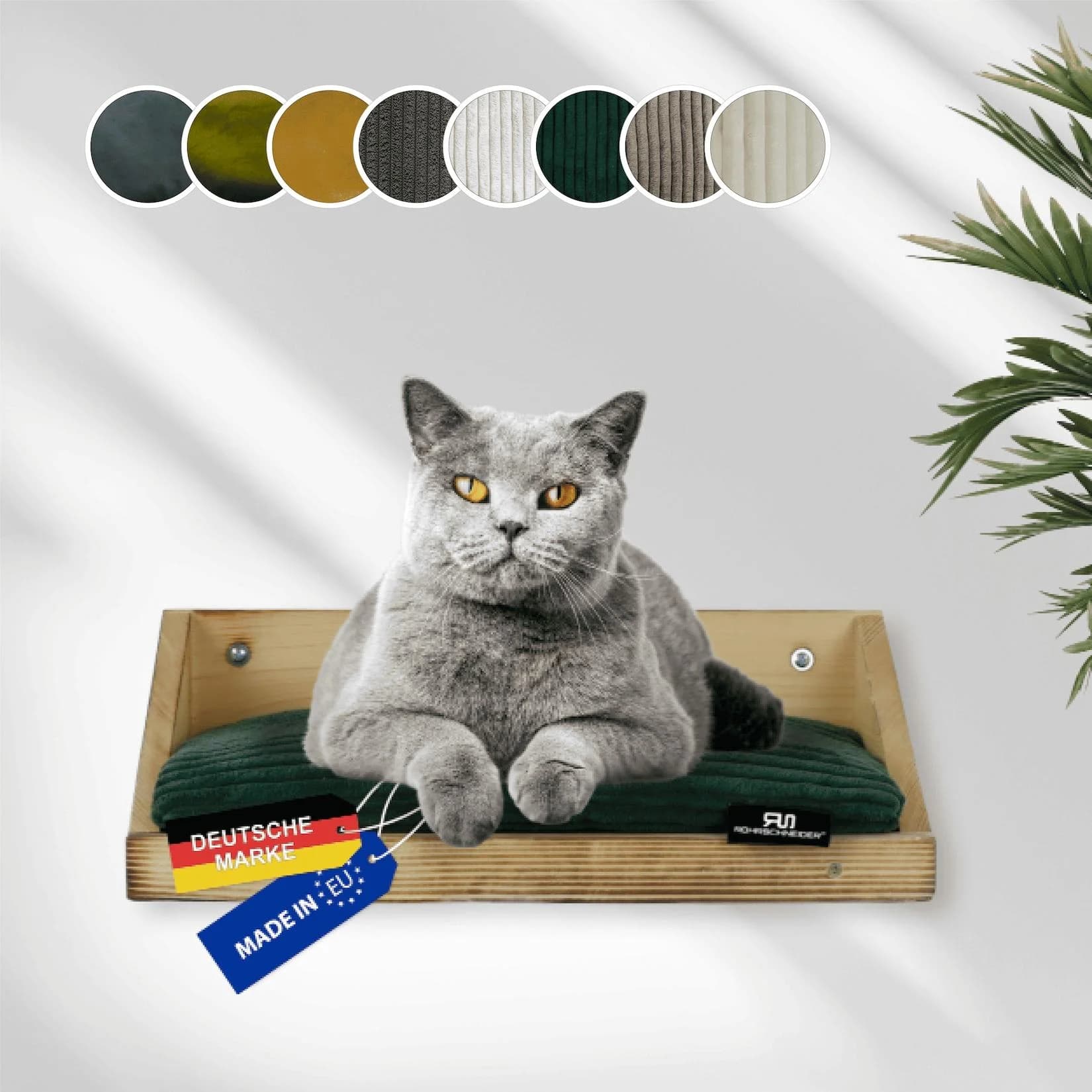 Rohrschneider Wandmulde geflammt mit Kissen Cord breit taupe