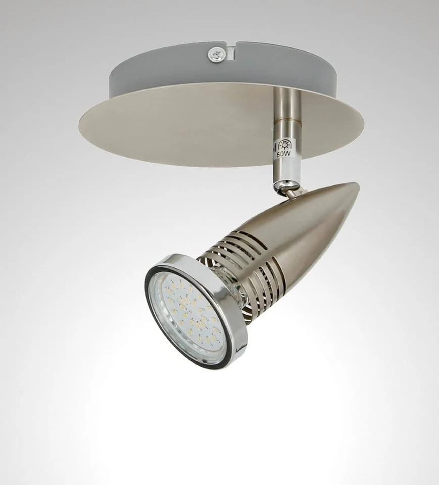 TRANGO LED Deckenstrahler Edelstahl-Optik GU10 schwenkbar