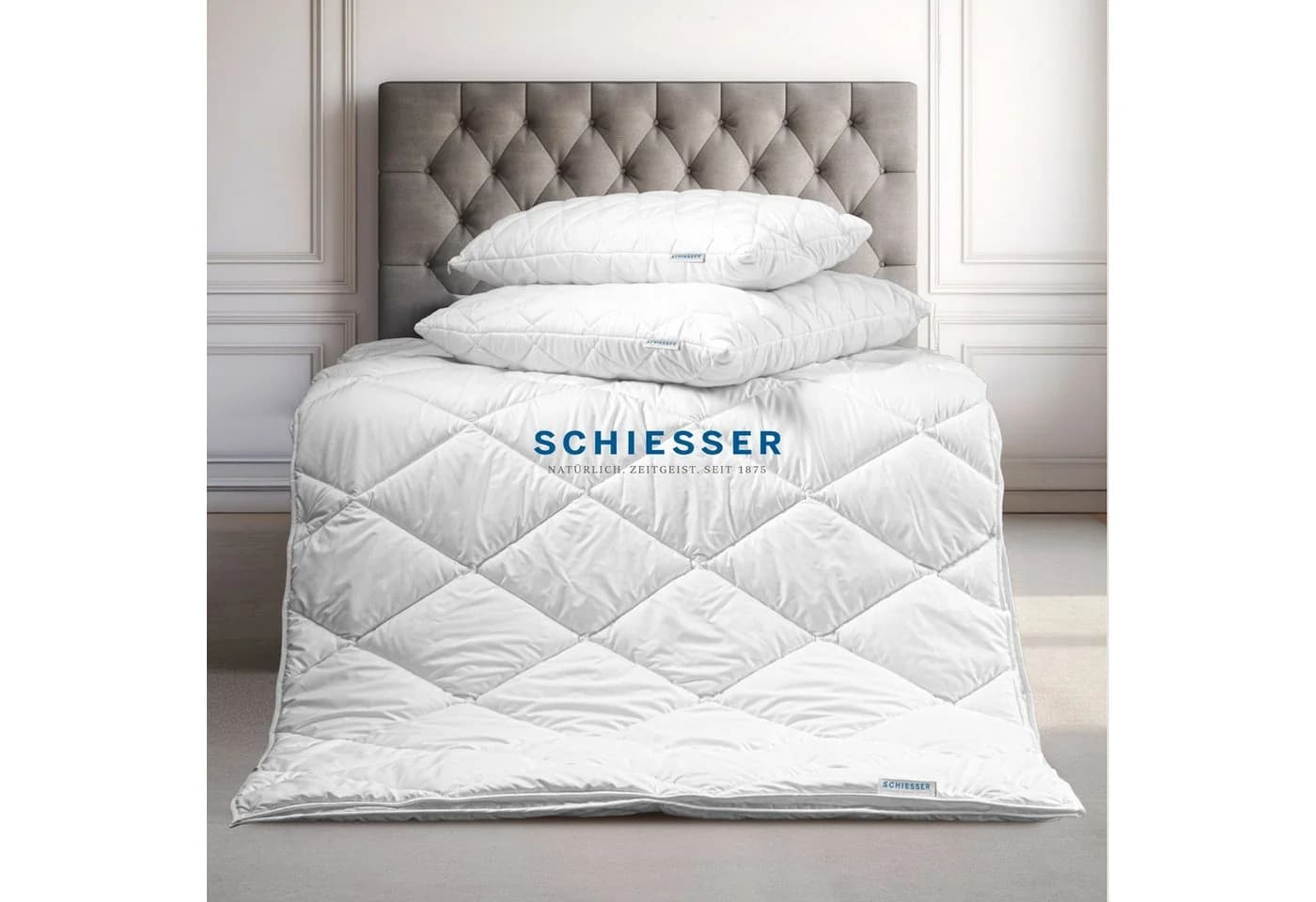 Schiesser Microfaserbettdecke Hygge Ganzjahressteppdecke Weiß