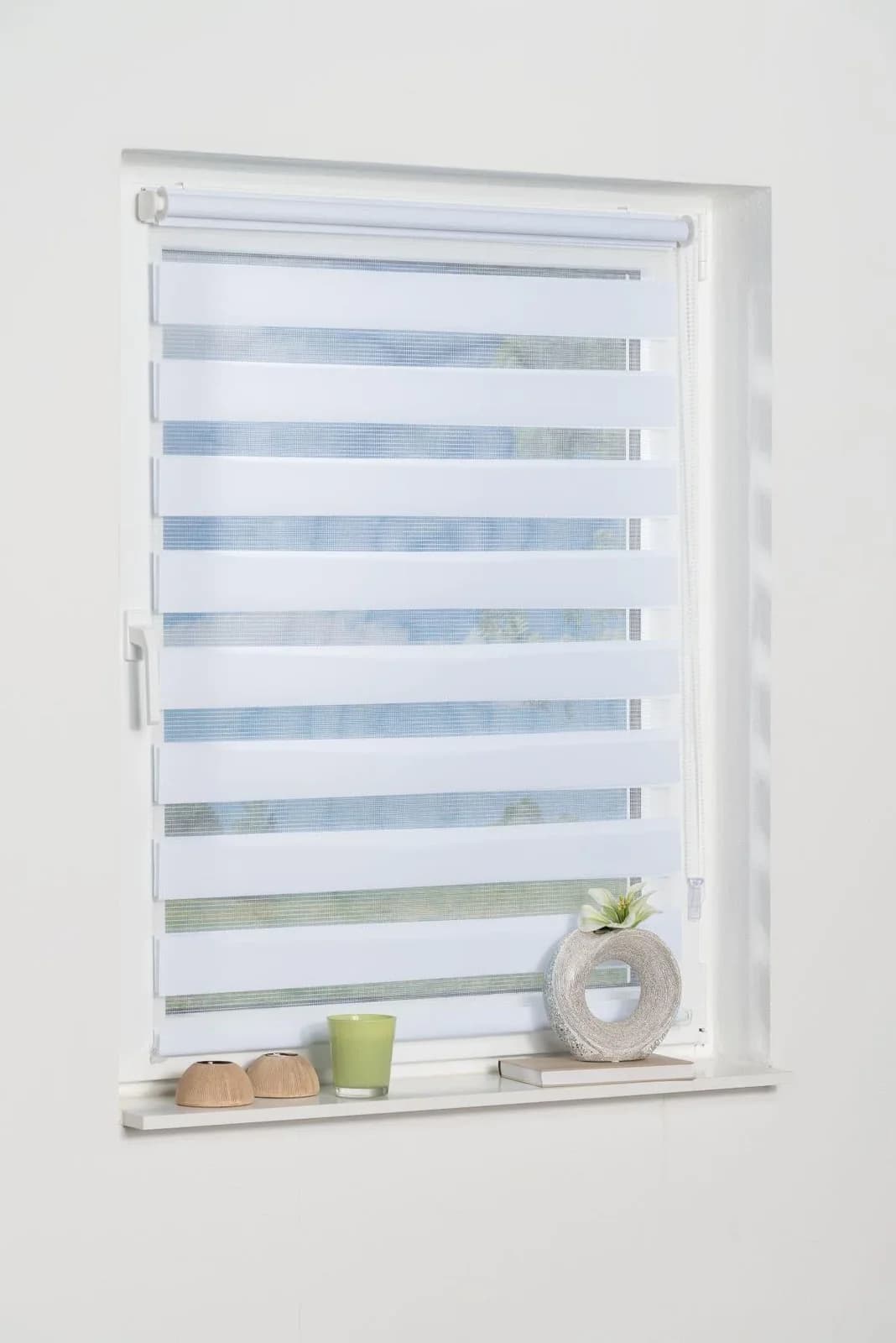 K-Home Doppelrollo Maringa Klemmfix 60x150 cm Weiß Polyester