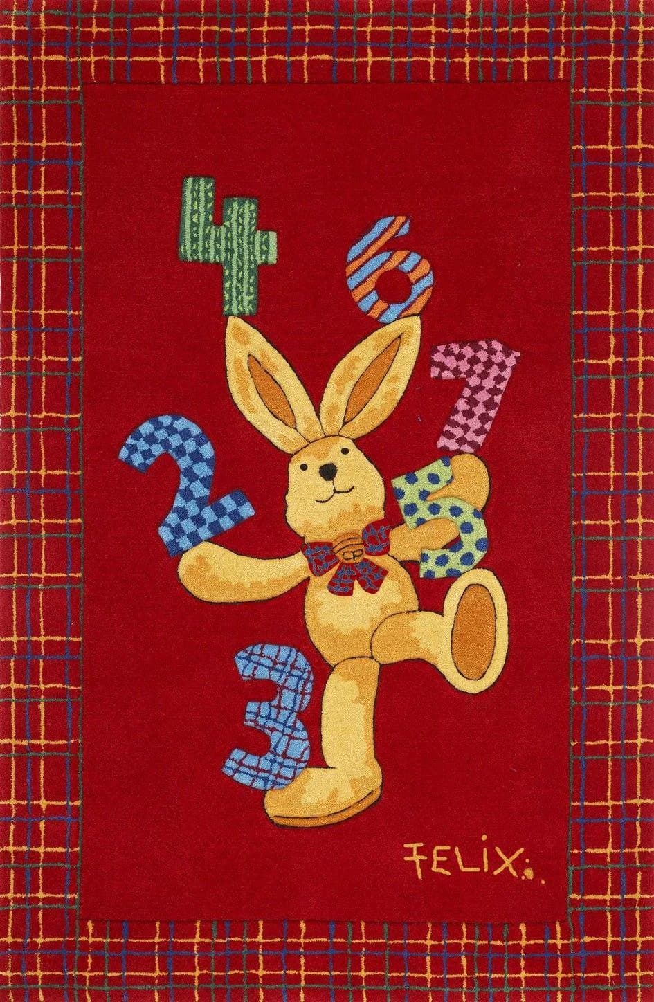 Teppich Felix der Hase Rot Polyacryl
