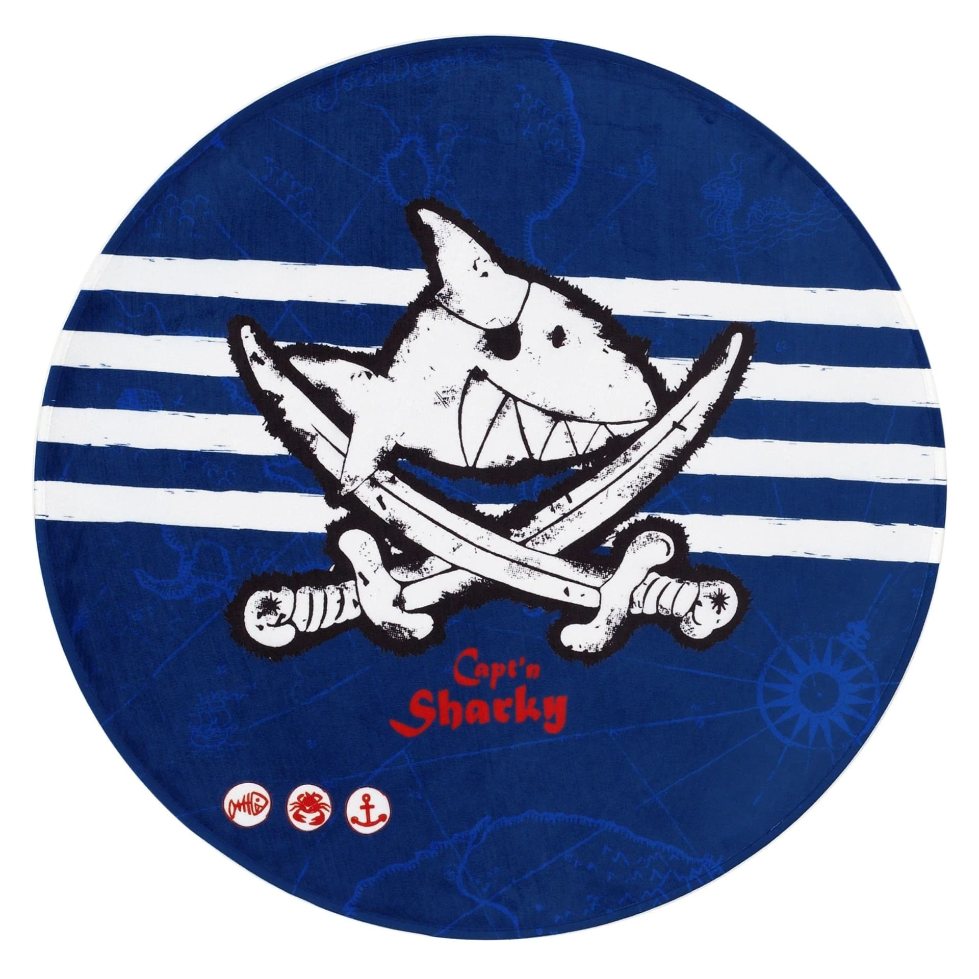 Teppich CAPT´N SHARKY Blau Rund 100% Polyester