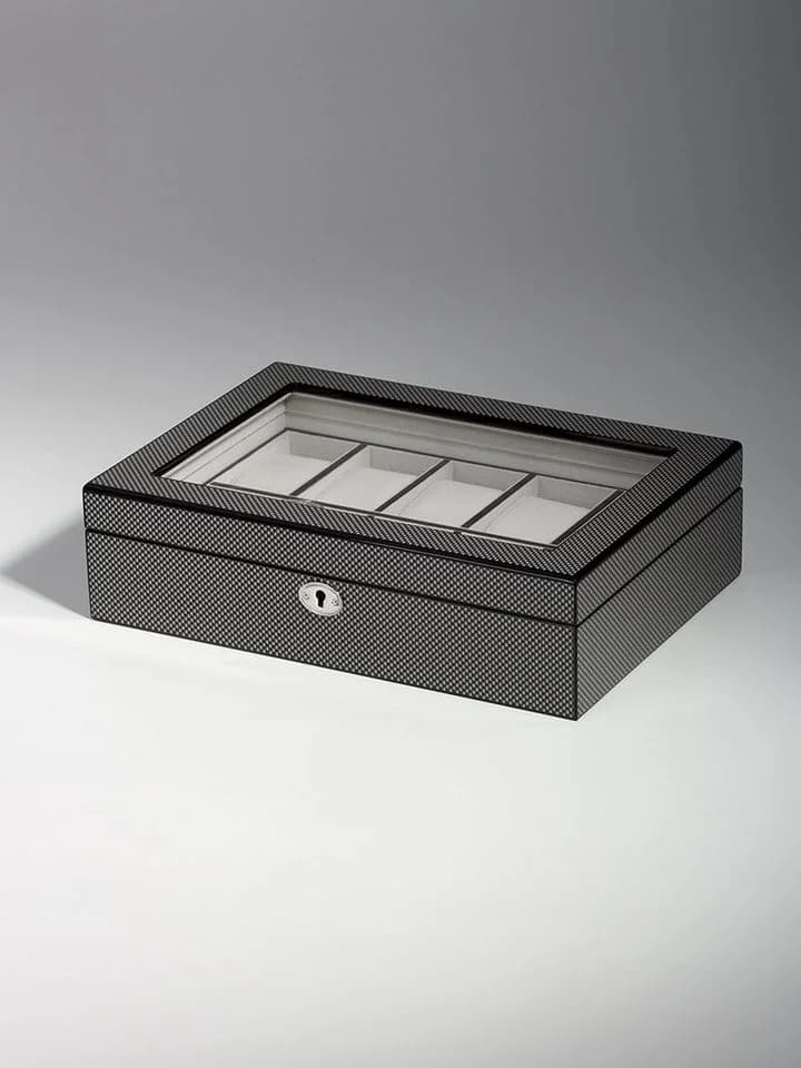 Rothenschild Uhrenbox RS-2071-10CA für 10 Uhren Carbon