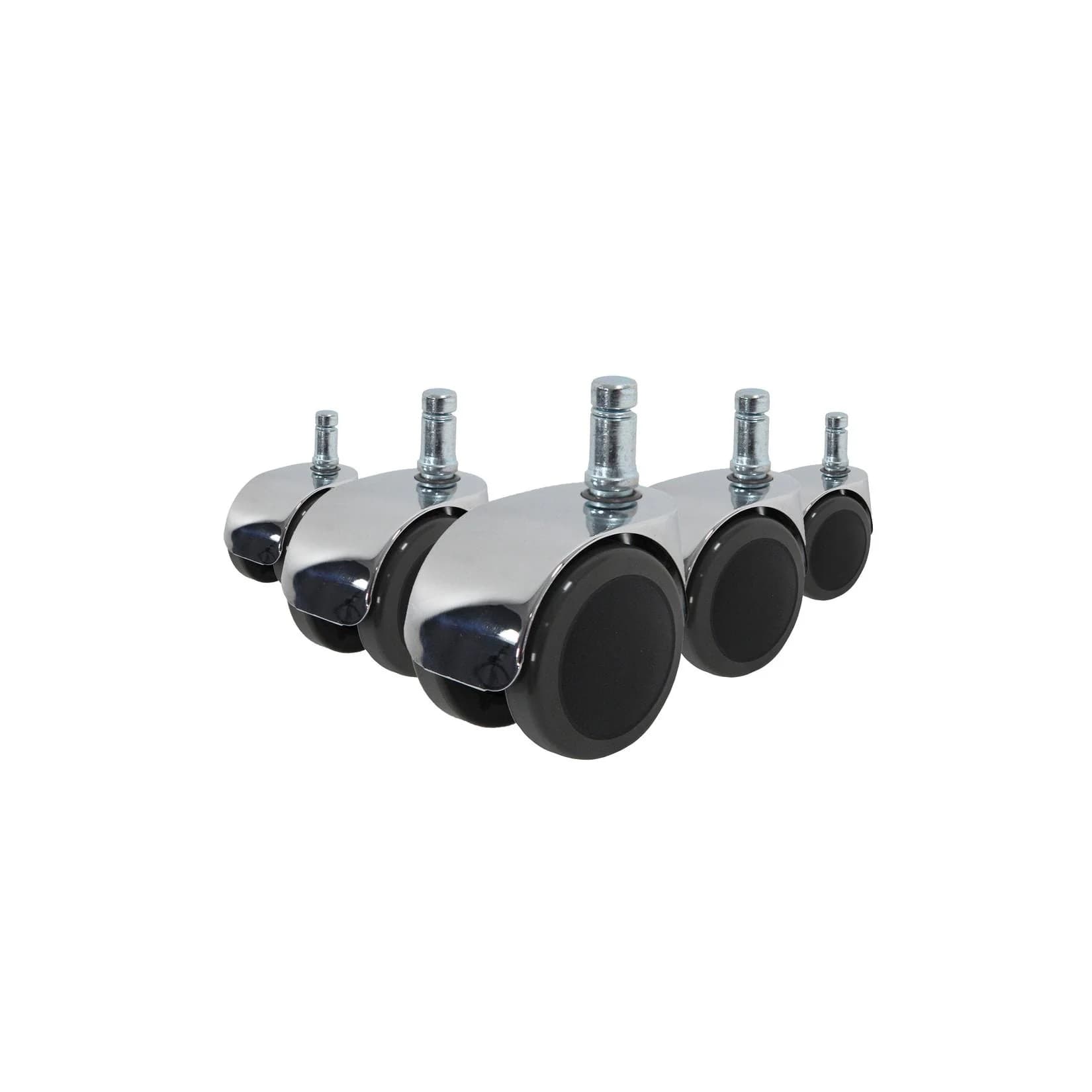 hjh OFFICE Stuhlrollen 5x ROLO LUX Metall/Kunststoff für Hartböden