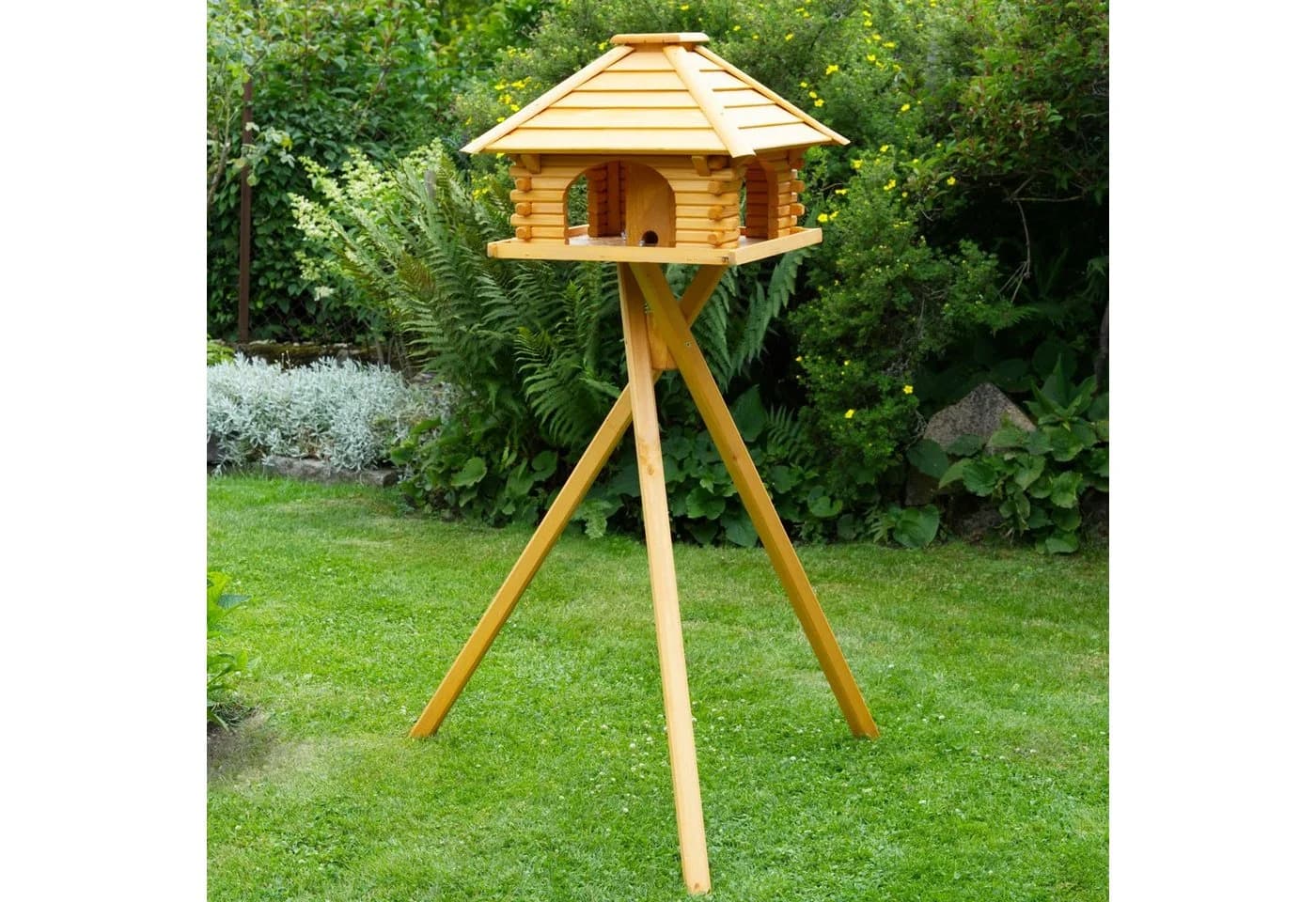 DSH DEKO SHOP HANNUSCH Vogelhaus mit Ständer Massiv Holz