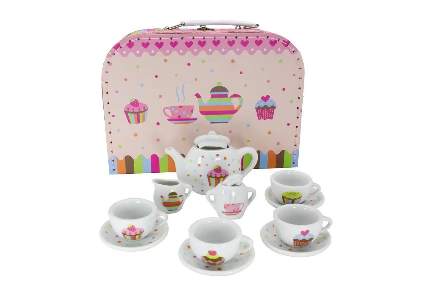 GICO Cupcake Teeservice 13-tlg. Porzellan-Set im Koffer