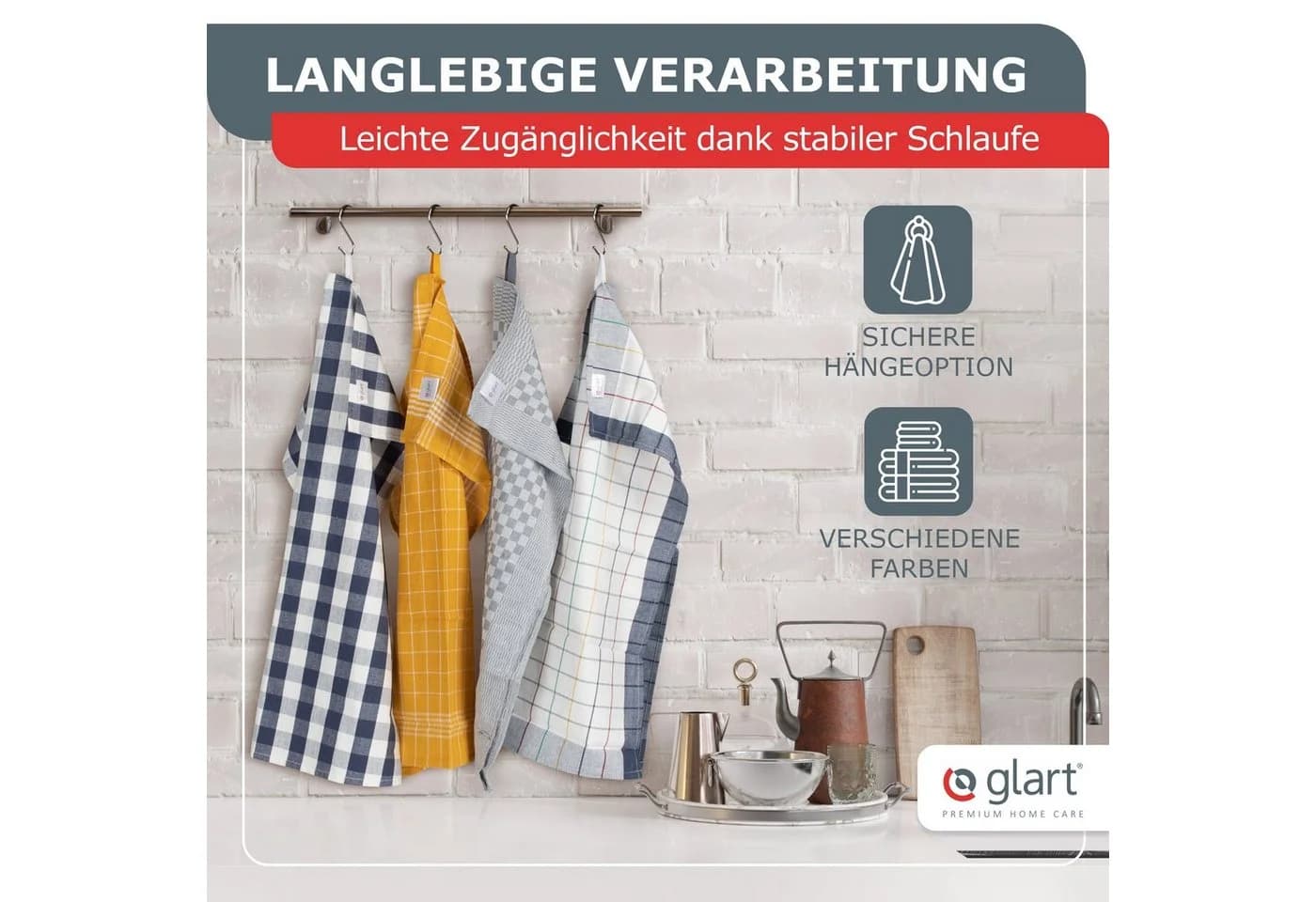 Glart Geschirrtuch 10 St. Grau 100% Baumwolle Saugstark