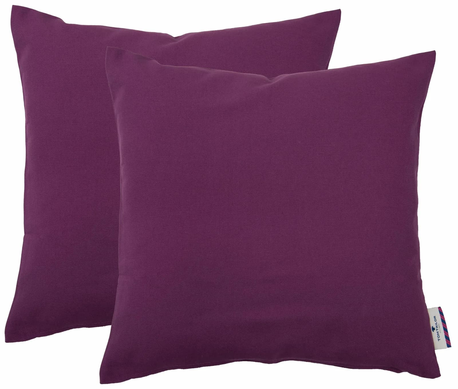 Tom Tailor HOME Dekokissen Dove Brombeer Unifarben 58x58 cm Baumwolle