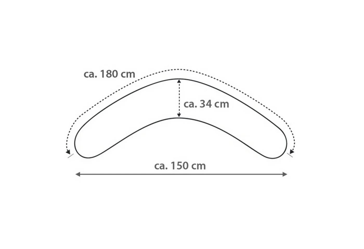 Theraline Stillkissen 180 cm Jersey grau