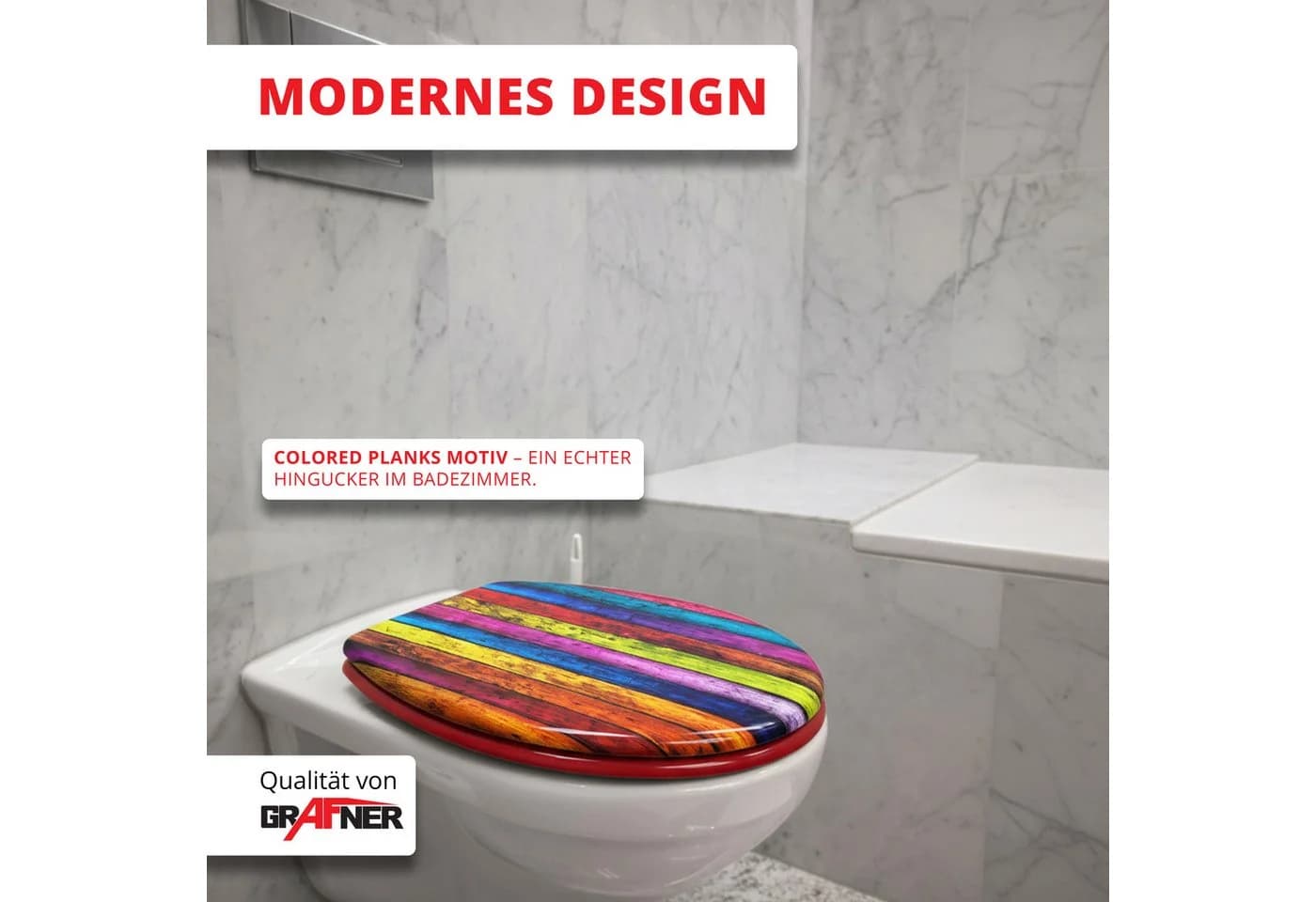 Grafner WC-Sitz mit Absenkautomatik aus MDF, Oval