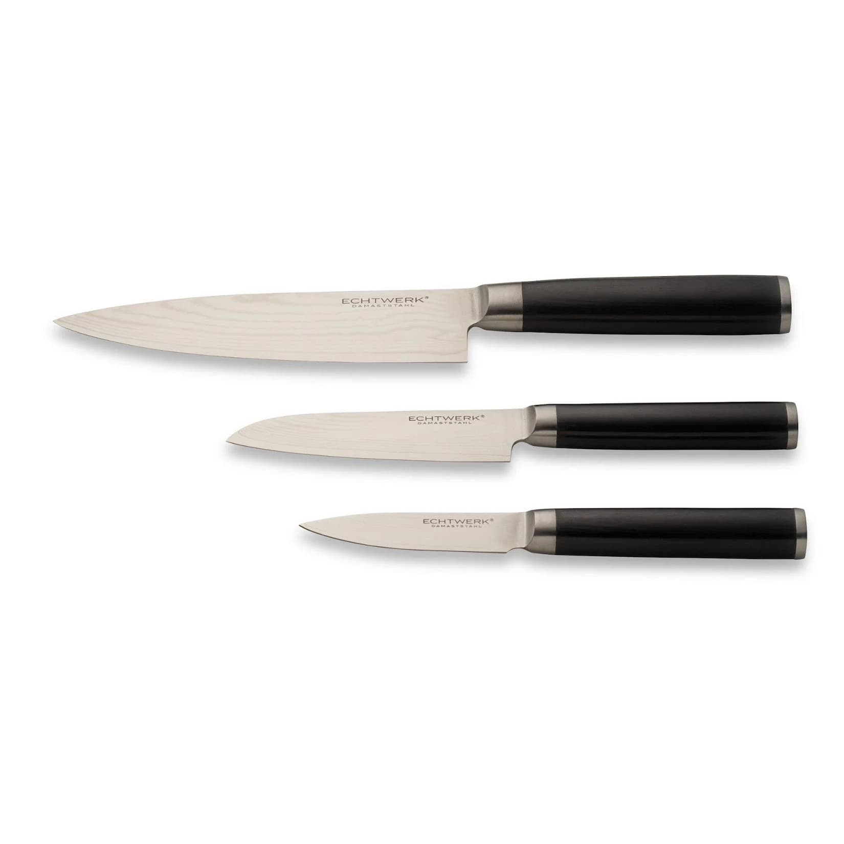 Echtwerk Damaszener Messer-Set 3-teilig Silber