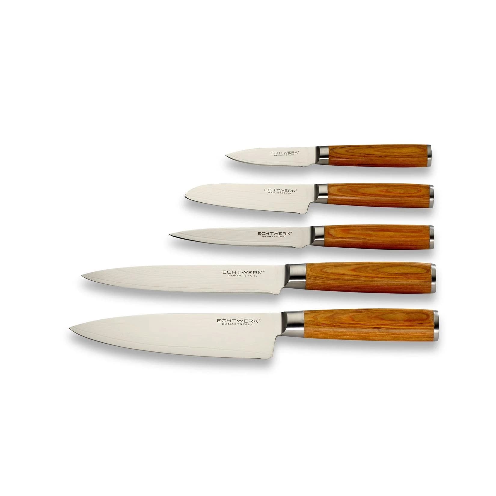 ECHTWERK Damaszener Messer Set 5tlg. Hell Damaststahl
