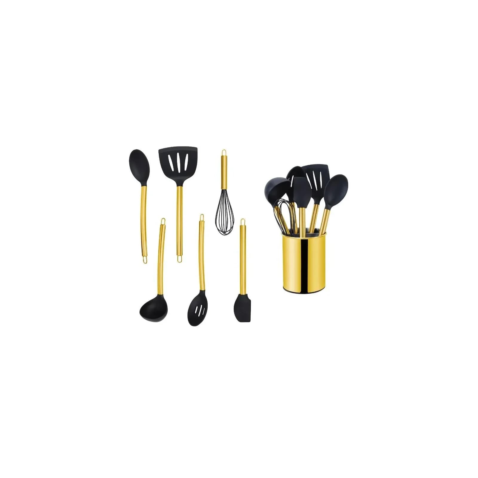 ECHTWERK Küchenorganizer-Set 7-tlg. Gold Edelstahl Silikon